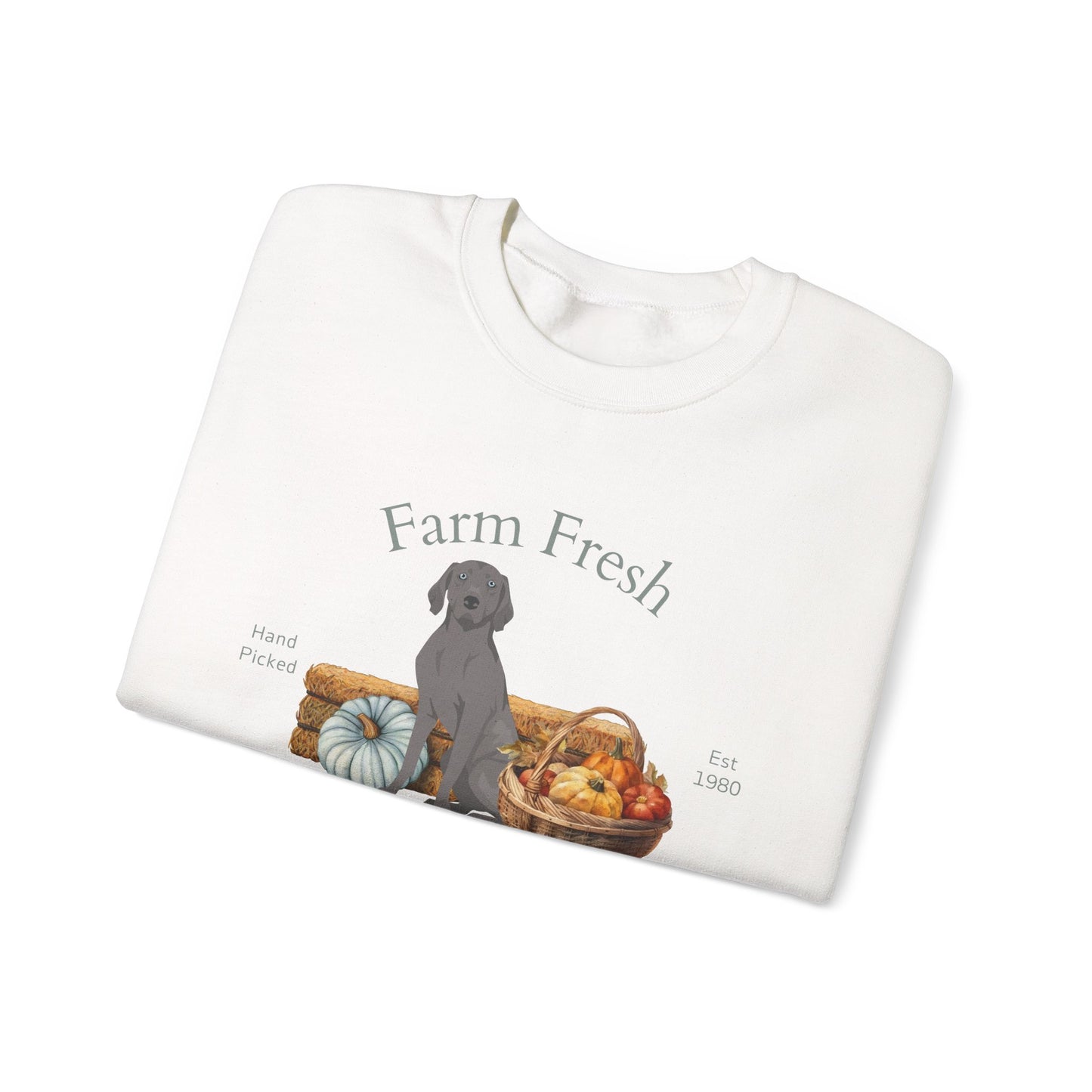 Weimaraner Dog Fall Farm Fresh Unisex Heavy Blend Crewneck Sweatshirt