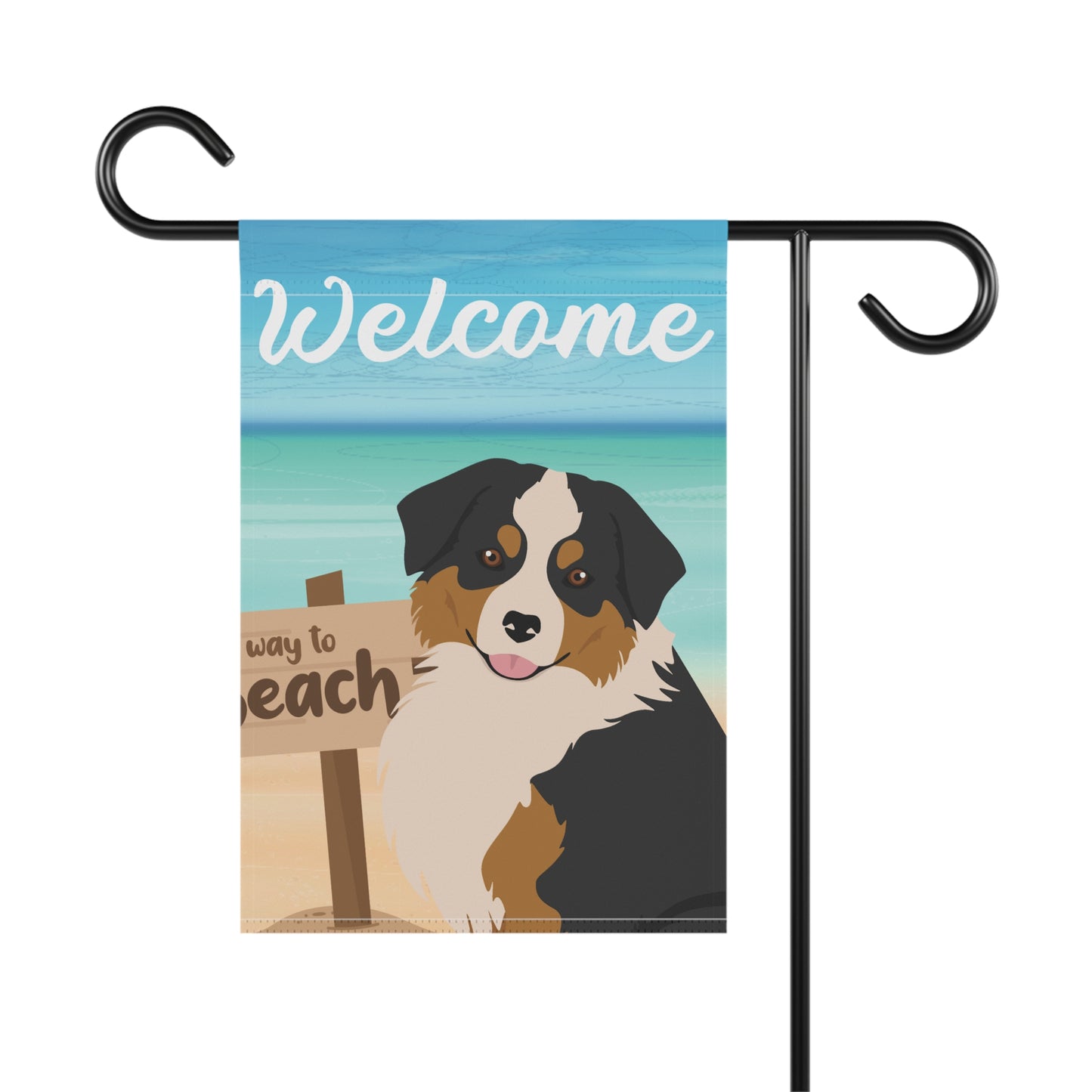 Miniature American Shepherd Dog Garden Flag