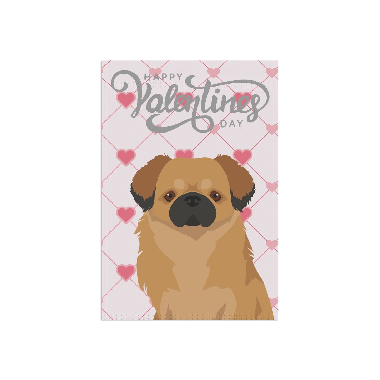 Tibetan Spaniel Dog Valentines Day Garden Flag