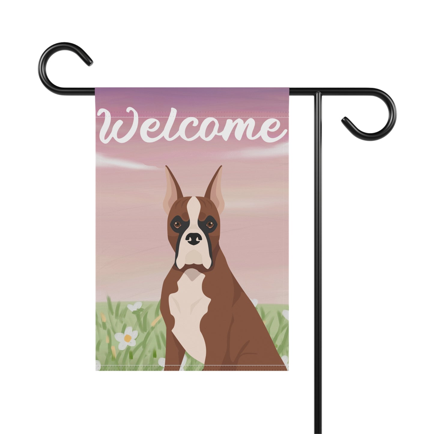 Boxer Dog Welcome Garden Flag