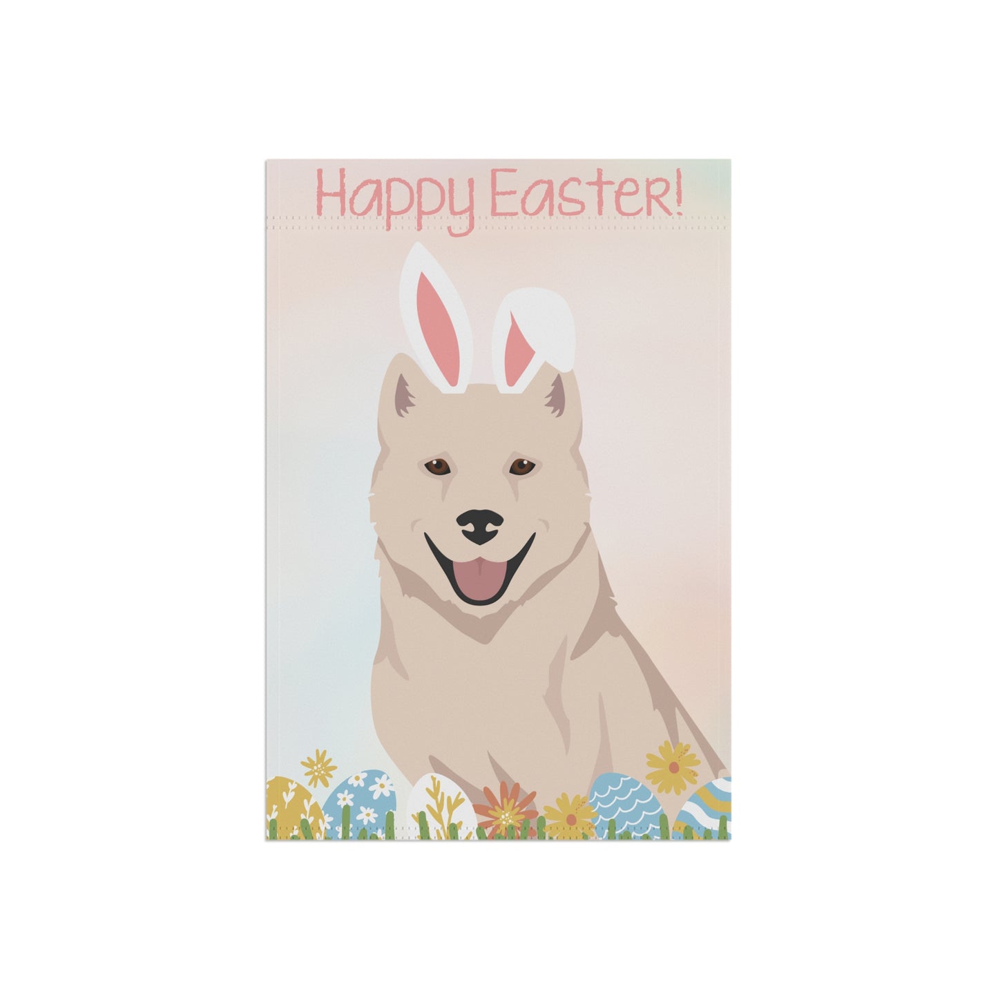 Kishu Ken Dog Happy Easter Garden Flag