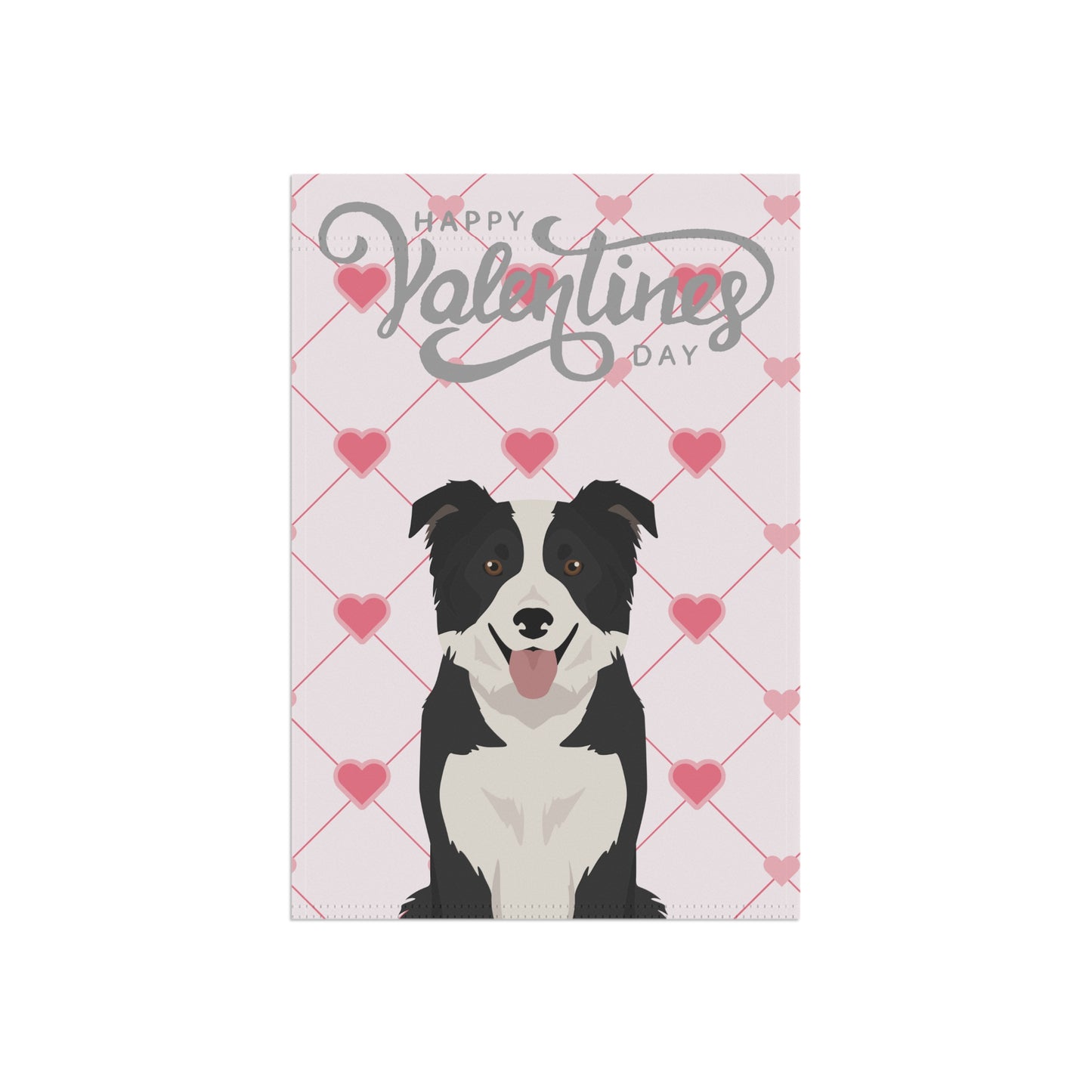 Border Collie Dog Valentines Day Garden Flag