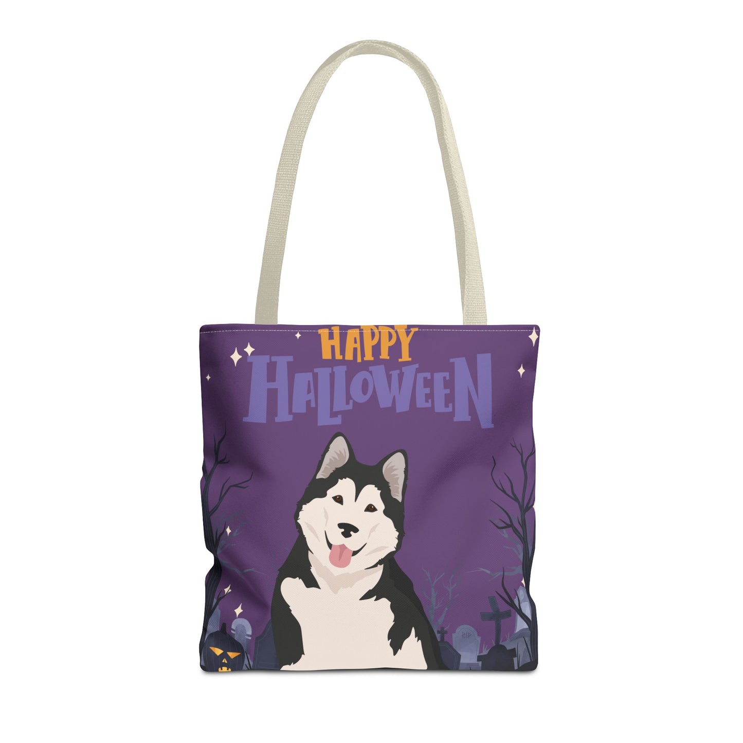 Alaskan Malamute Dog Happy Halloween Tote Bag 16x16