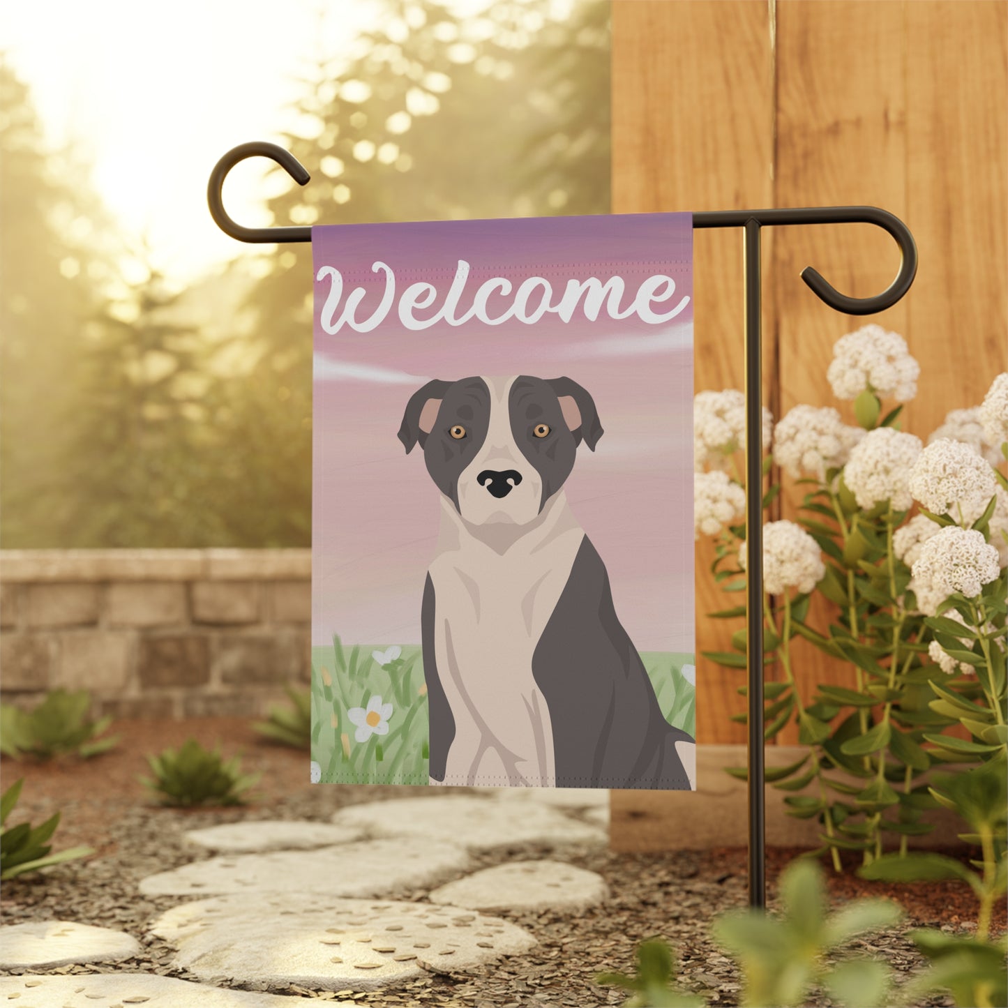 American Staffordshire Terrier Dog Welcome Garden Flag