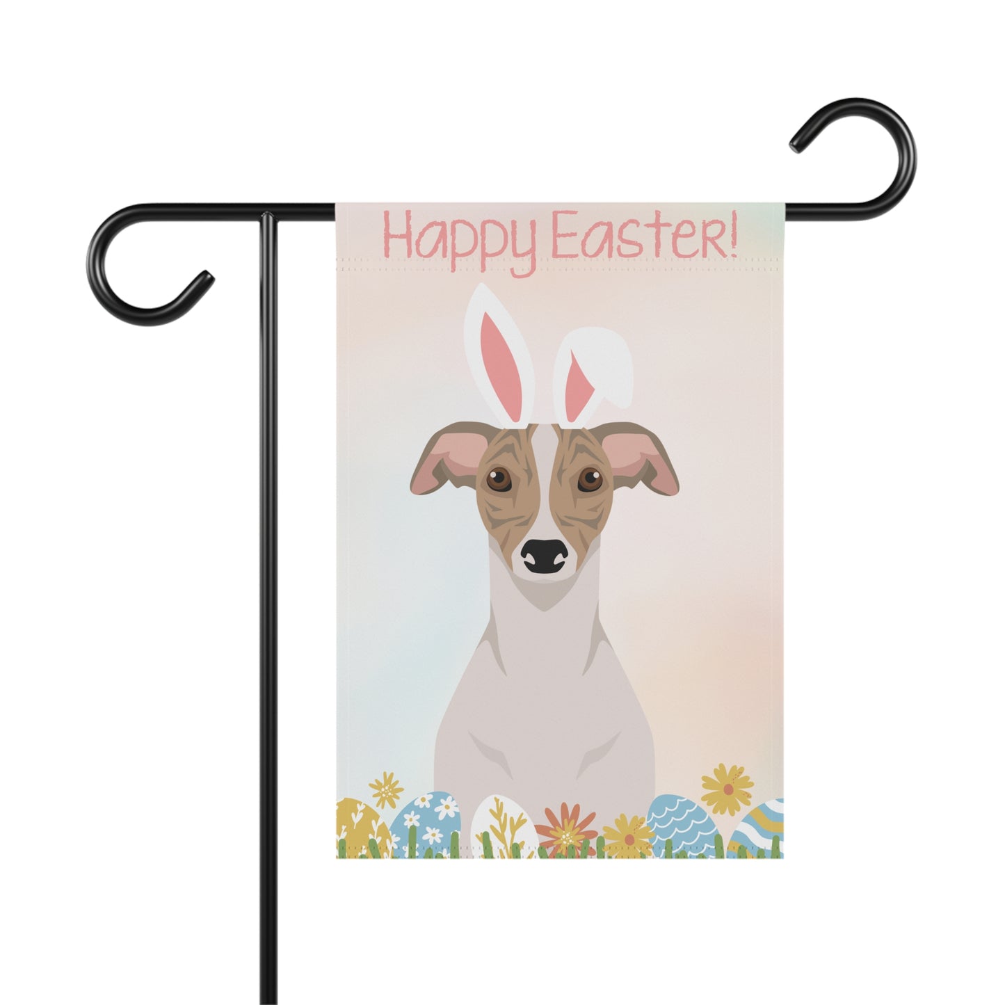 Whippet Dog Happy Easter Garden Flag