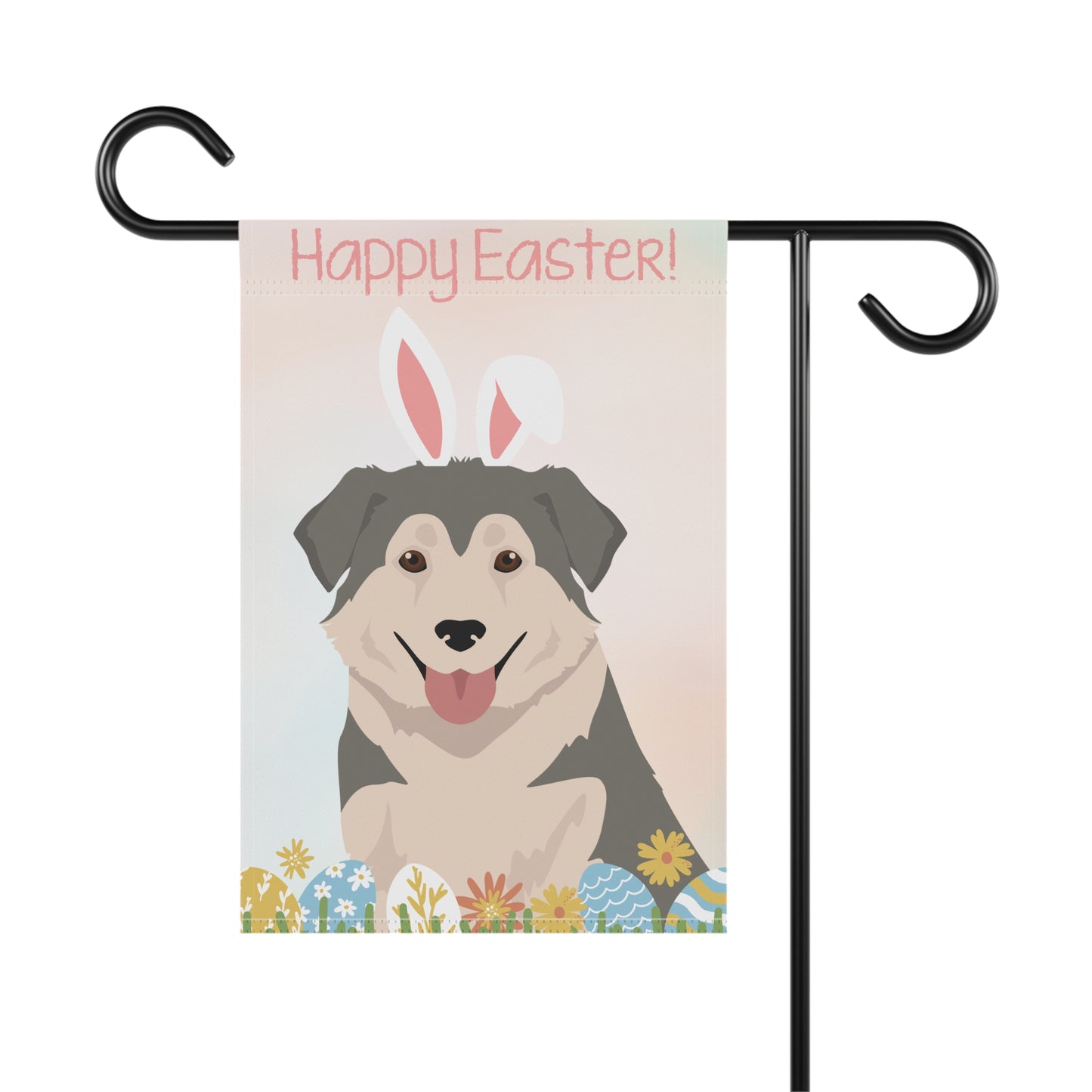 Aidi Dog Happy Easter Garden Flag