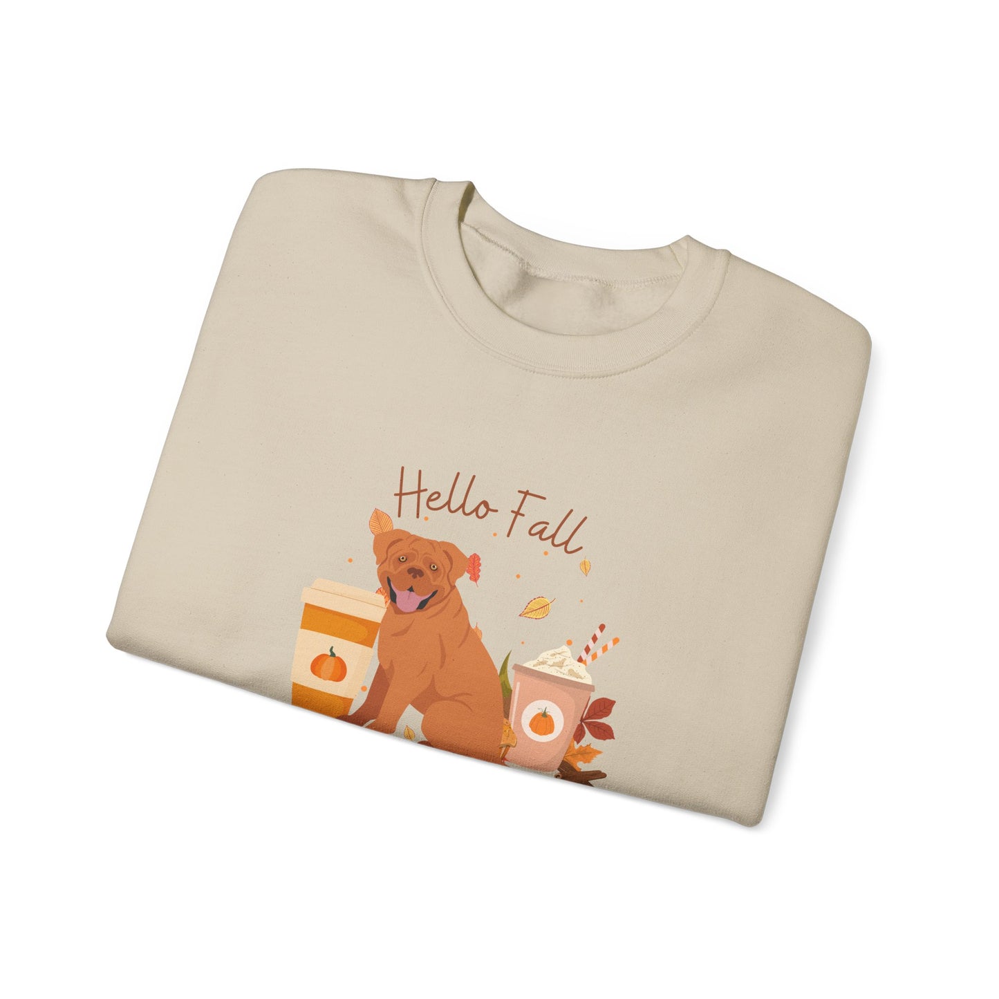 Dogue De Bordeaux Dog Fall Unisex Heavy Blend Crewneck Sweatshirt