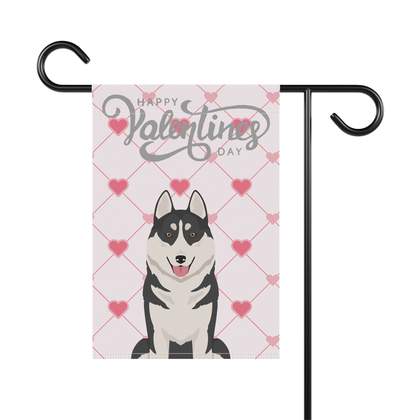 Siberian Husky Dog Valentines Day Garden Flag