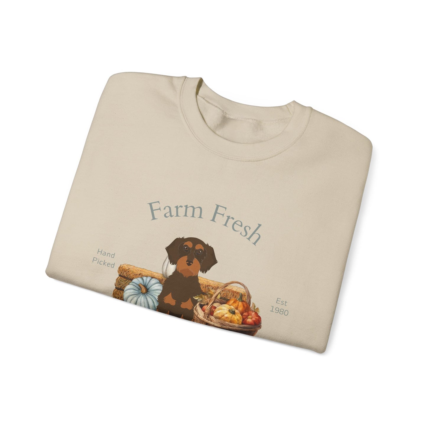 Dachshund Dog Fall Farm Fresh Unisex Heavy Blend Crewneck Sweatshirt