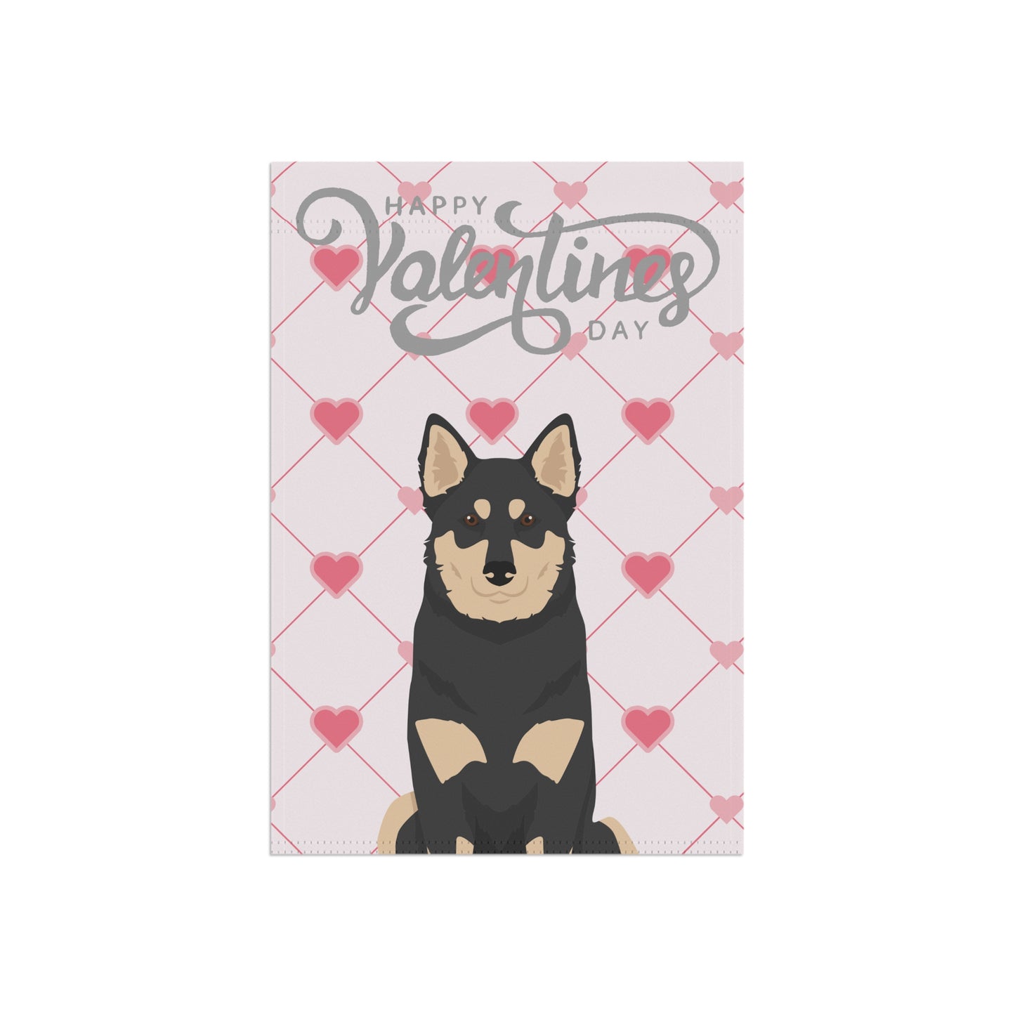 Lapponian Herder Dog Valentines Day Garden Flag