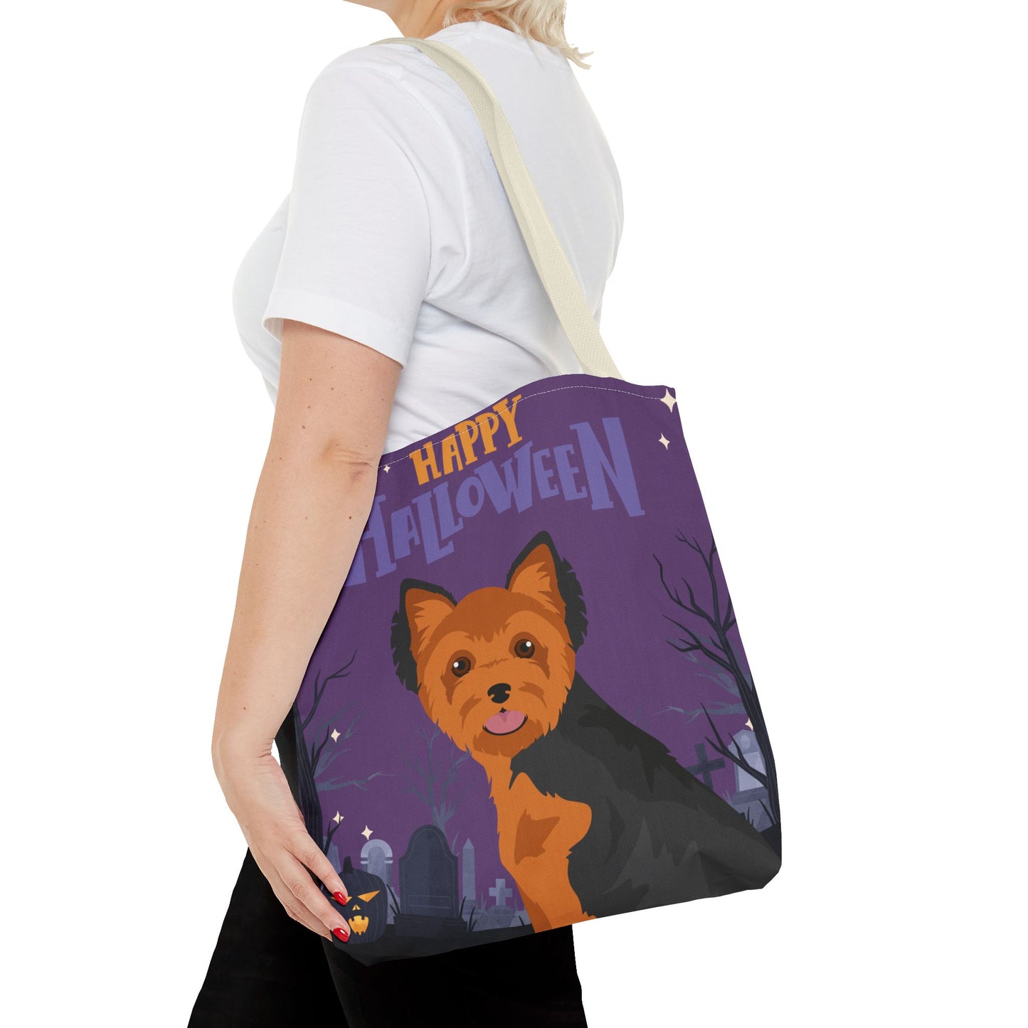 Yorkshire Terrier Dog Happy Halloween Tote Bag 16x16