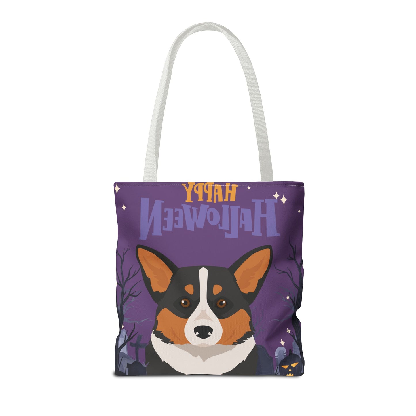 Pembroke Welsh Corgi Dog Happy Halloween Tote Bag 16x16