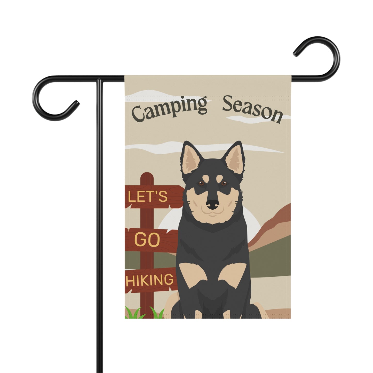 Lapponian Dog Camping Garden Flag