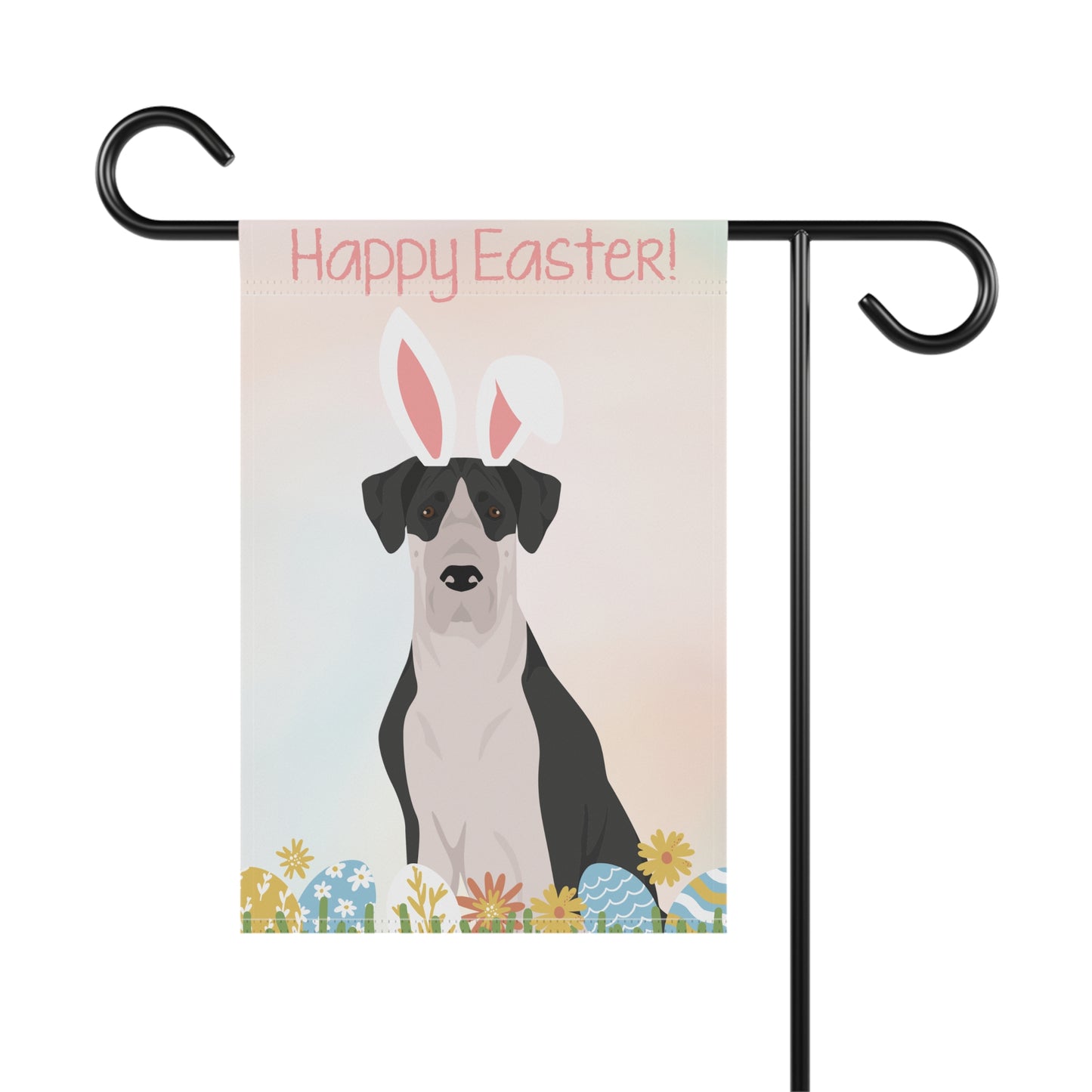 Great Dane Dog Happy Easter Garden Flag