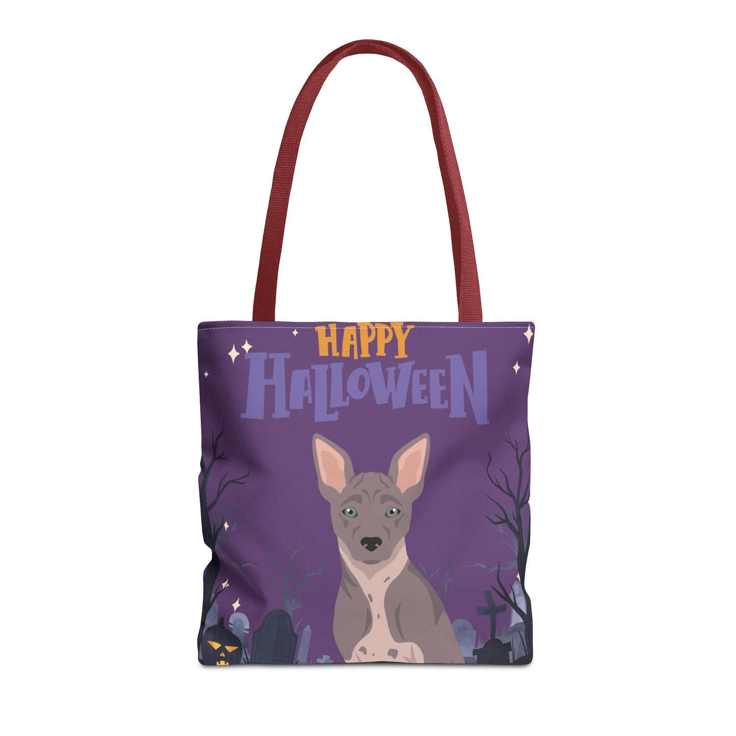 American Hairless Terrier Dog Happy Halloween Tote Bag 16x16