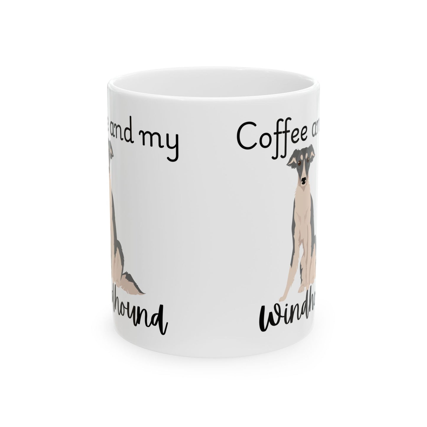 Coffee and My Windhound Ceramic Mug | Dog Lover Gift, Pet Owner Cup, Cute Mug for Dog Moms, Funny Mug for Coffee Lovers