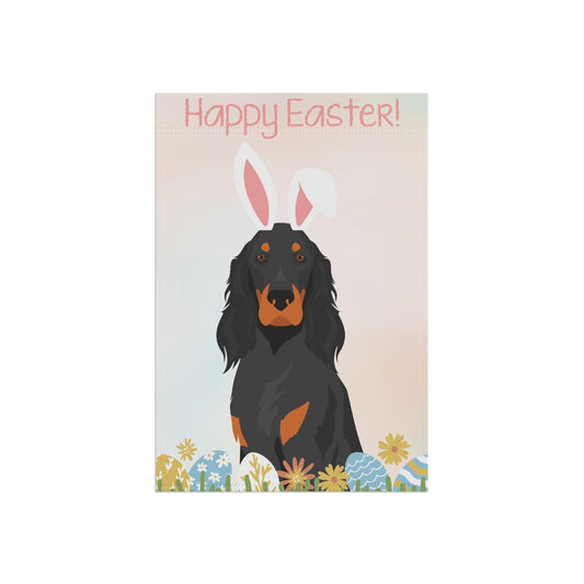 Gordon Setter Dog Happy Easter Garden Flag