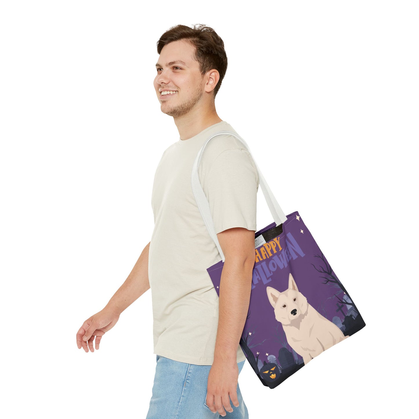 Alaskan Husky Dog Happy Halloween Tote Bag 16x16