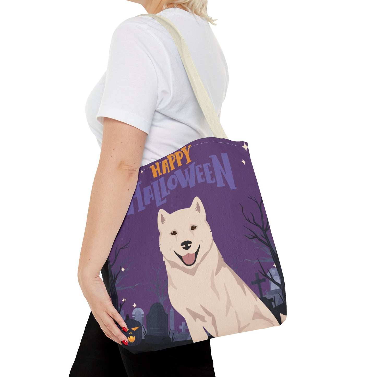 Kishu Ken Dog Happy Halloween Tote Bag 16x16