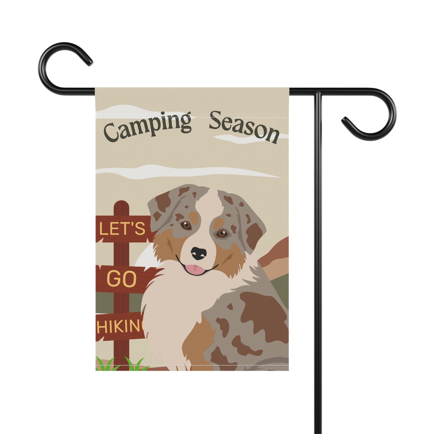 Miniature American Shepherd Dog Camping Garden Flag