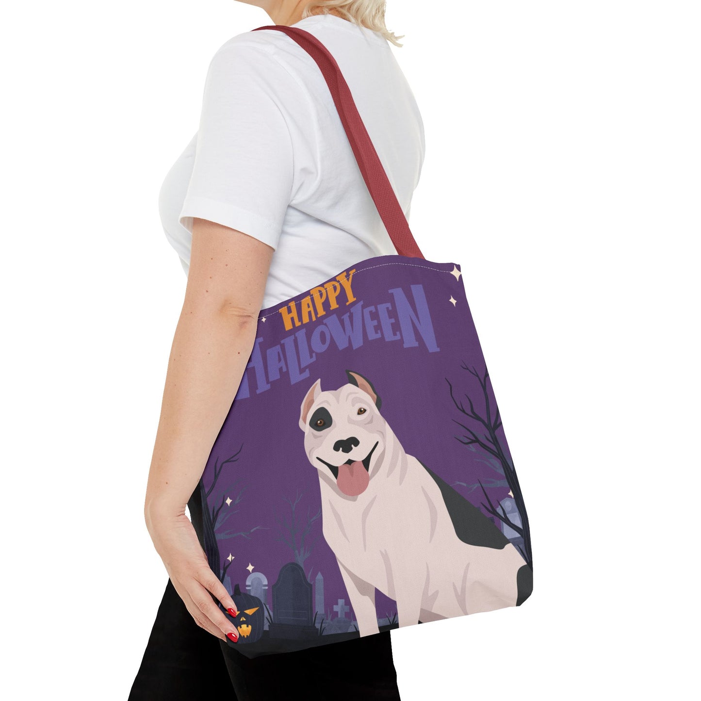 Pit Bull Dog Happy Halloween Tote Bag 16x16