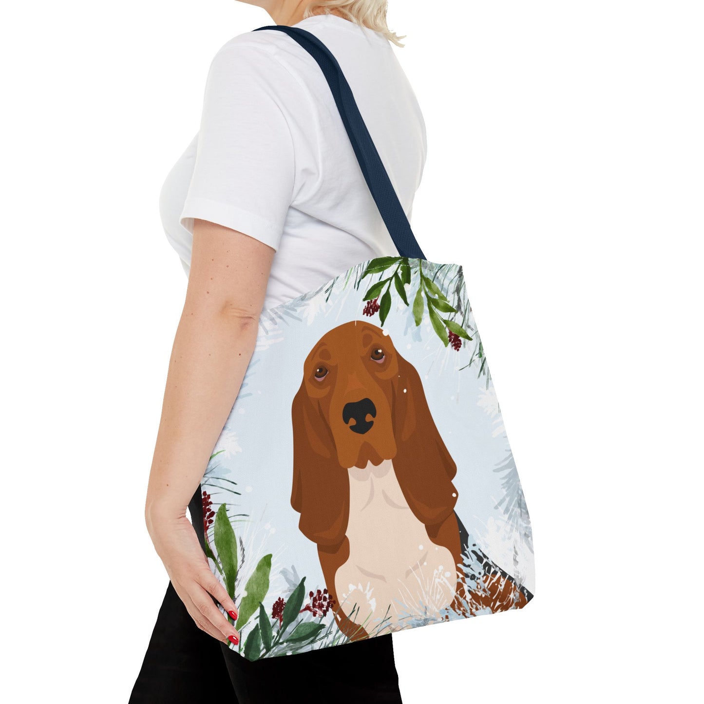 Basset Hound Dog Christmas Holiday Tote Bag 16x16