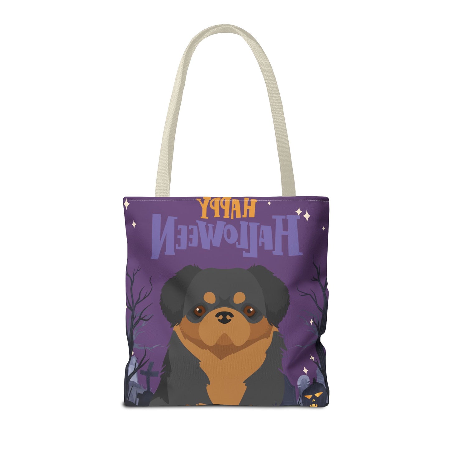 Tibetan Spaniel Dog Happy Halloween Tote Bag 16x16