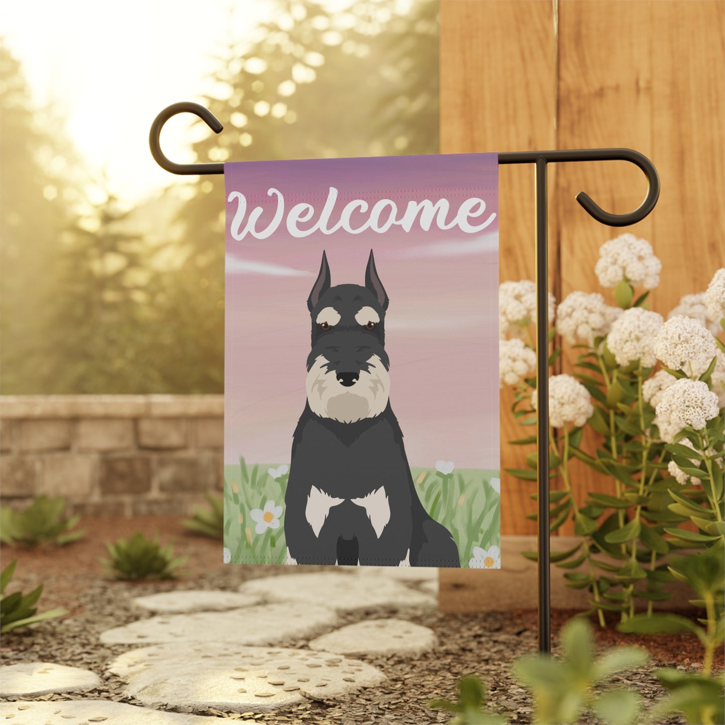 Schnauzer Dog Welcome Garden Flag