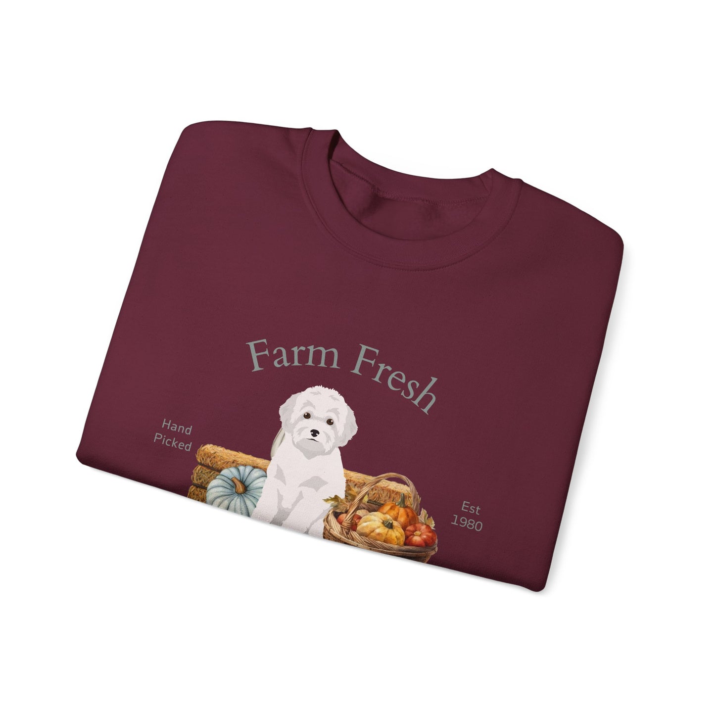 Toy Poodle Dog Fall Farm Fresh Unisex Heavy Blend Crewneck Sweatshirt
