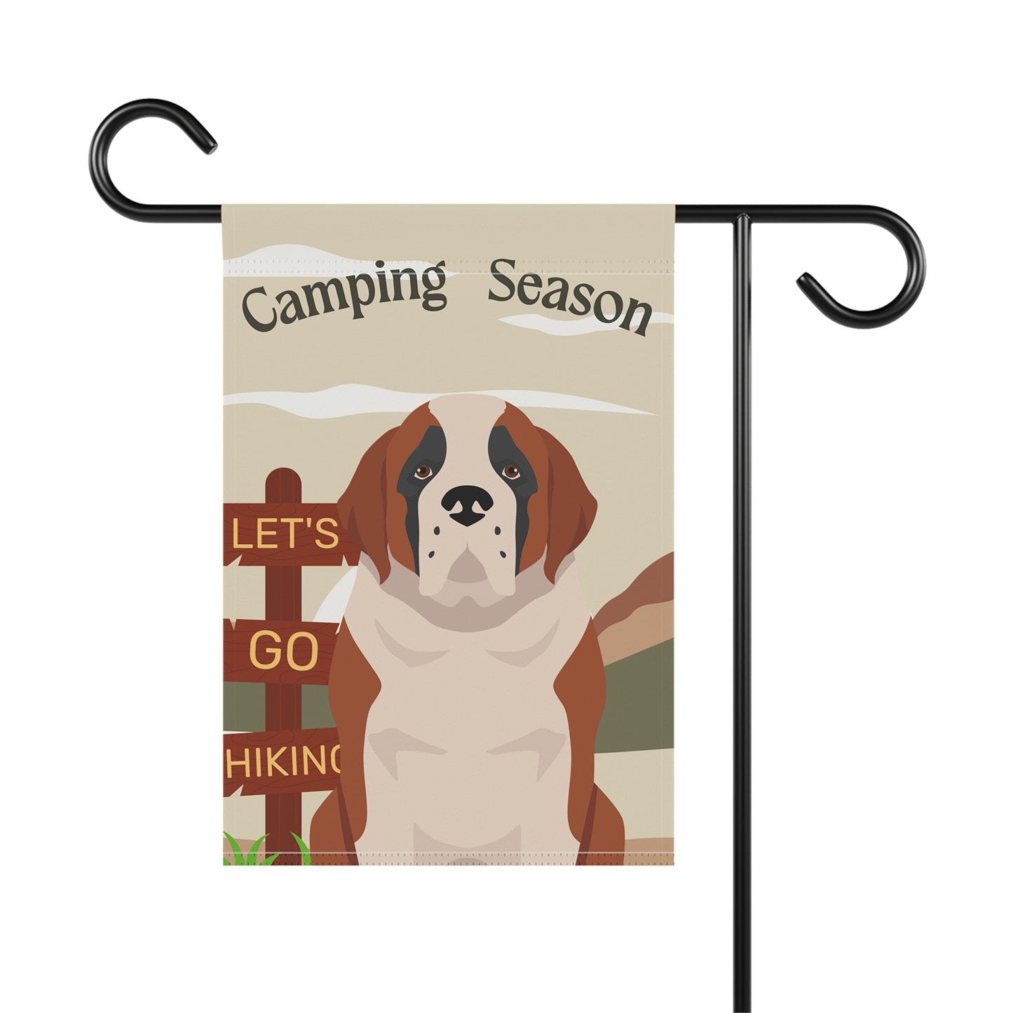 St Bernard Dog Camping Garden Flag