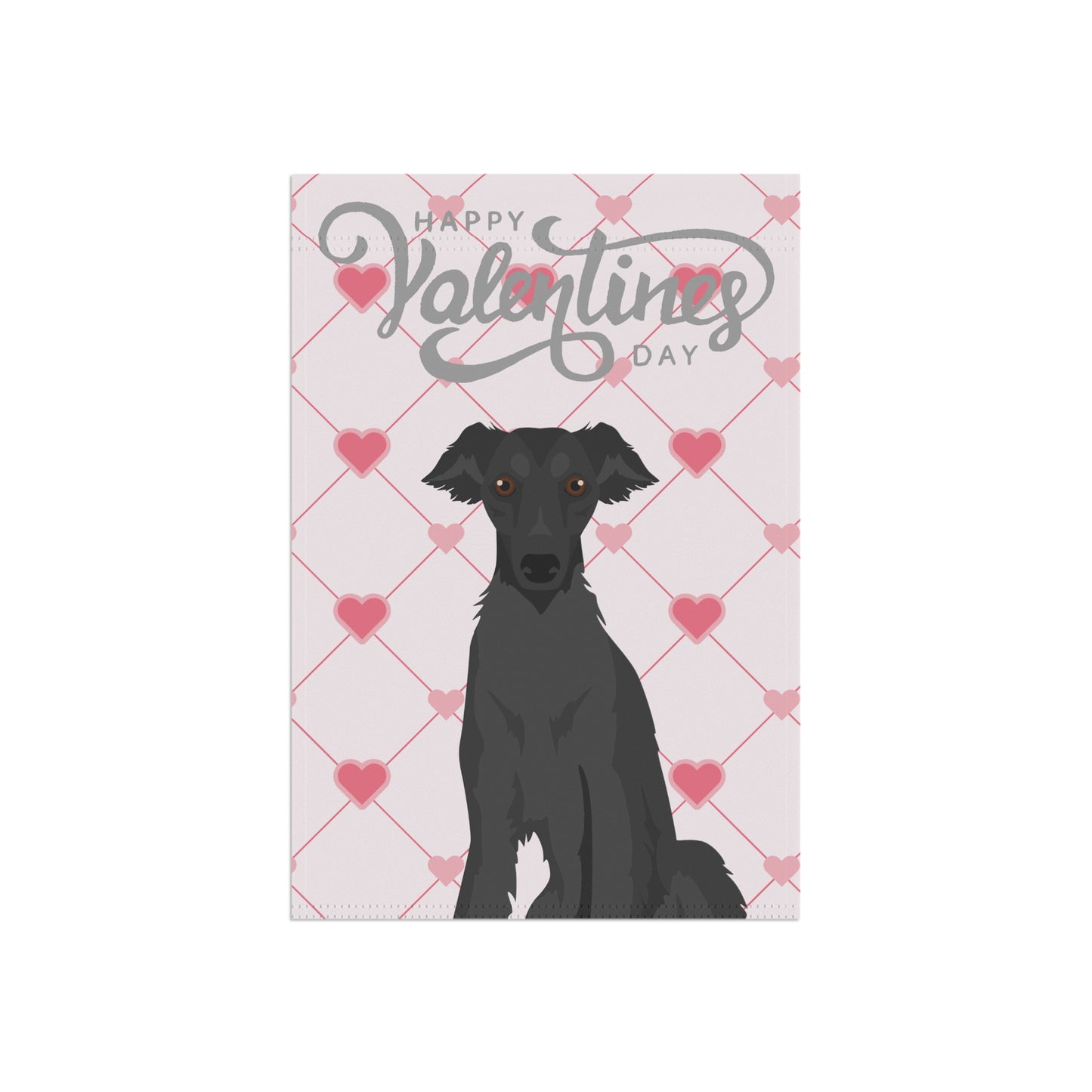 Silken Windhound Dog Valentines Day Garden Flag