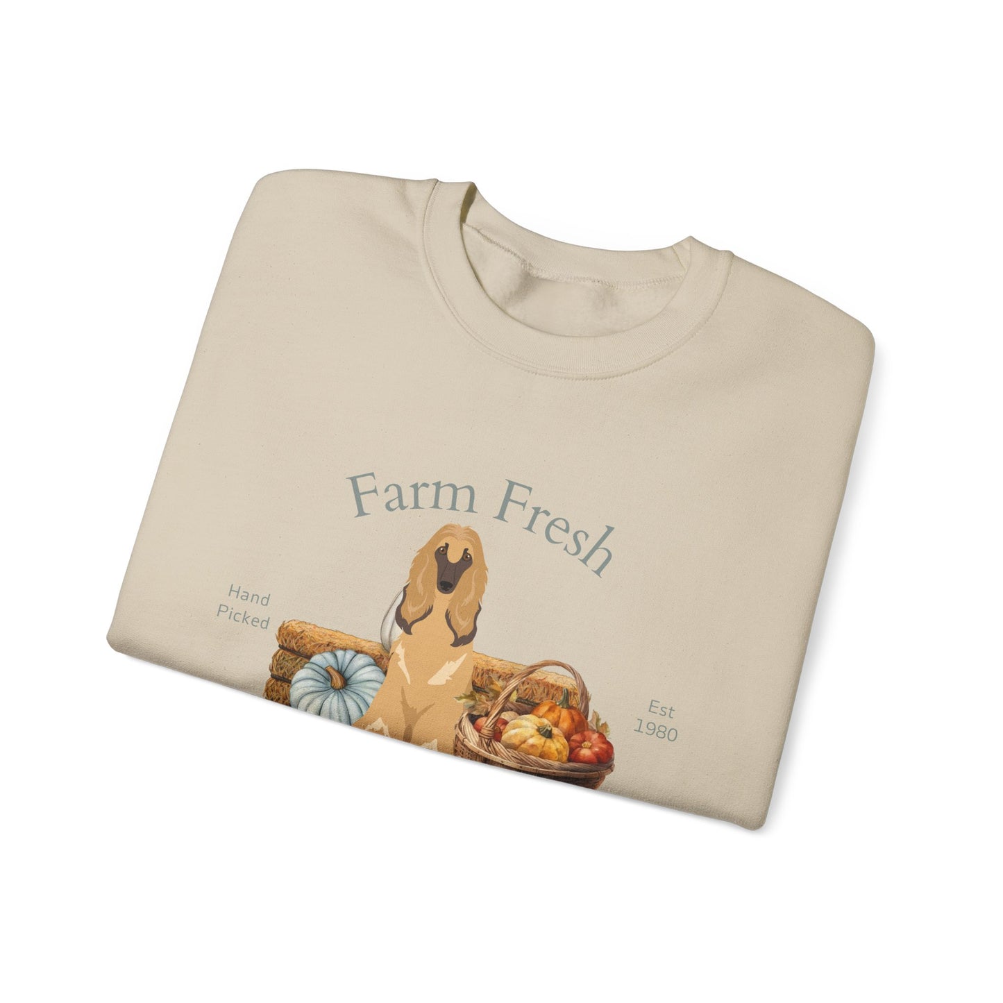 Afghan Hound Dog Fall Farm Fresh Unisex Heavy Blend Crewneck Sweatshirt