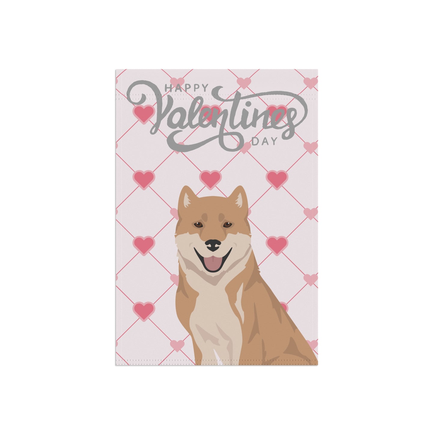Kishu Ken Dog Valentines Day Garden Flag
