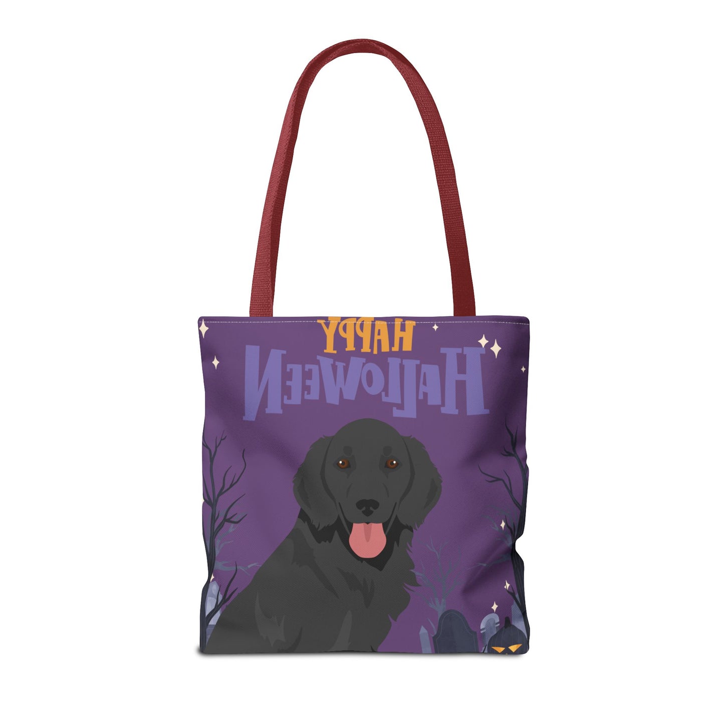 Flat Coated Retriever Dog Happy Halloween Tote Bag 16x16