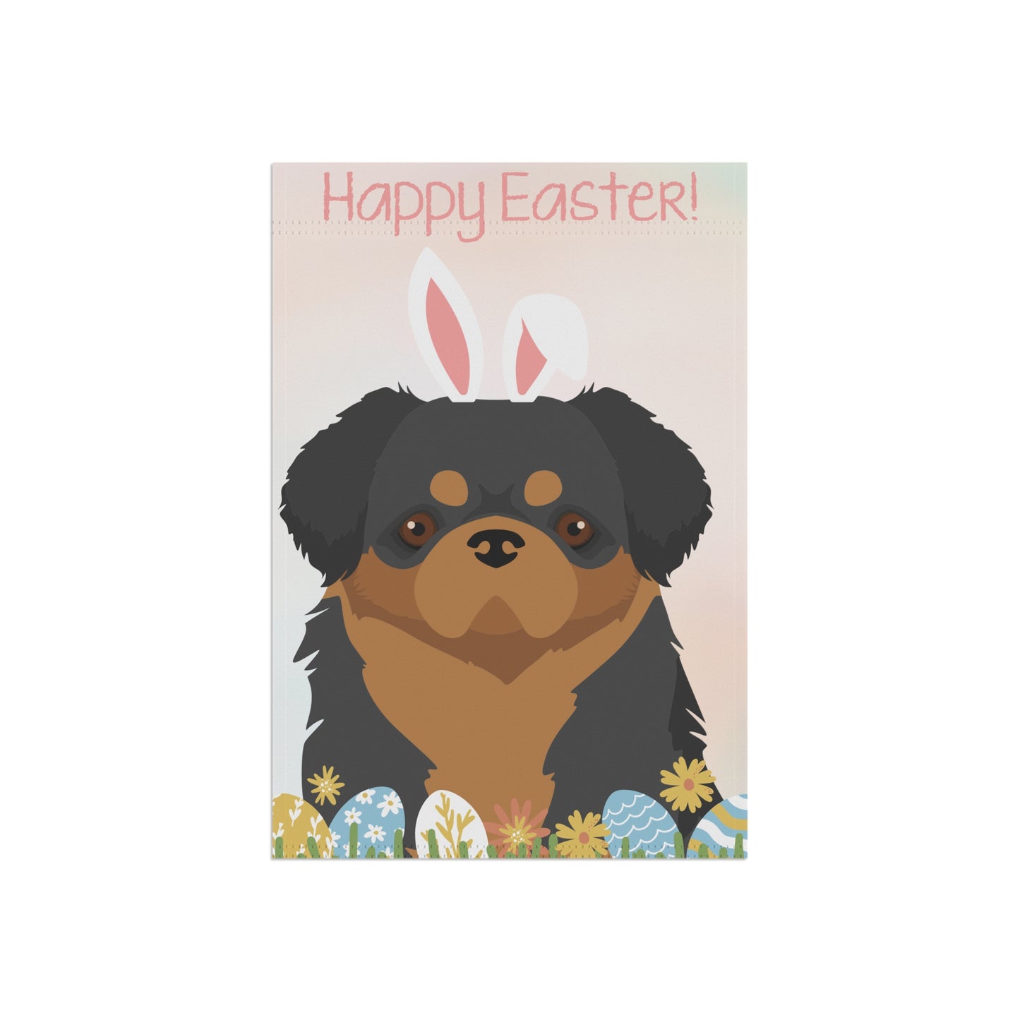 Tibetan Spaniel Dog Happy Easter Garden Flag