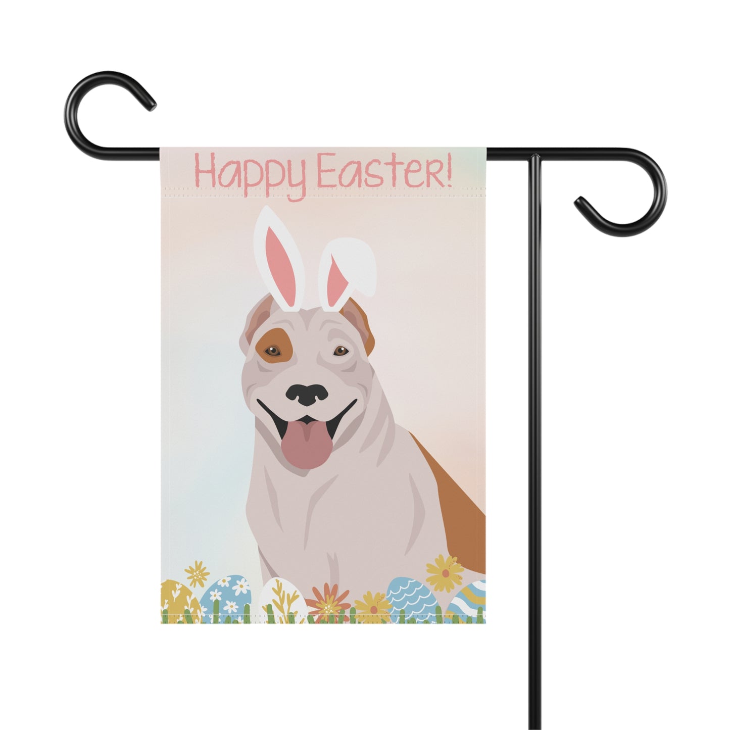 American Pitbull Terrier Dog Happy Easter Garden Flag