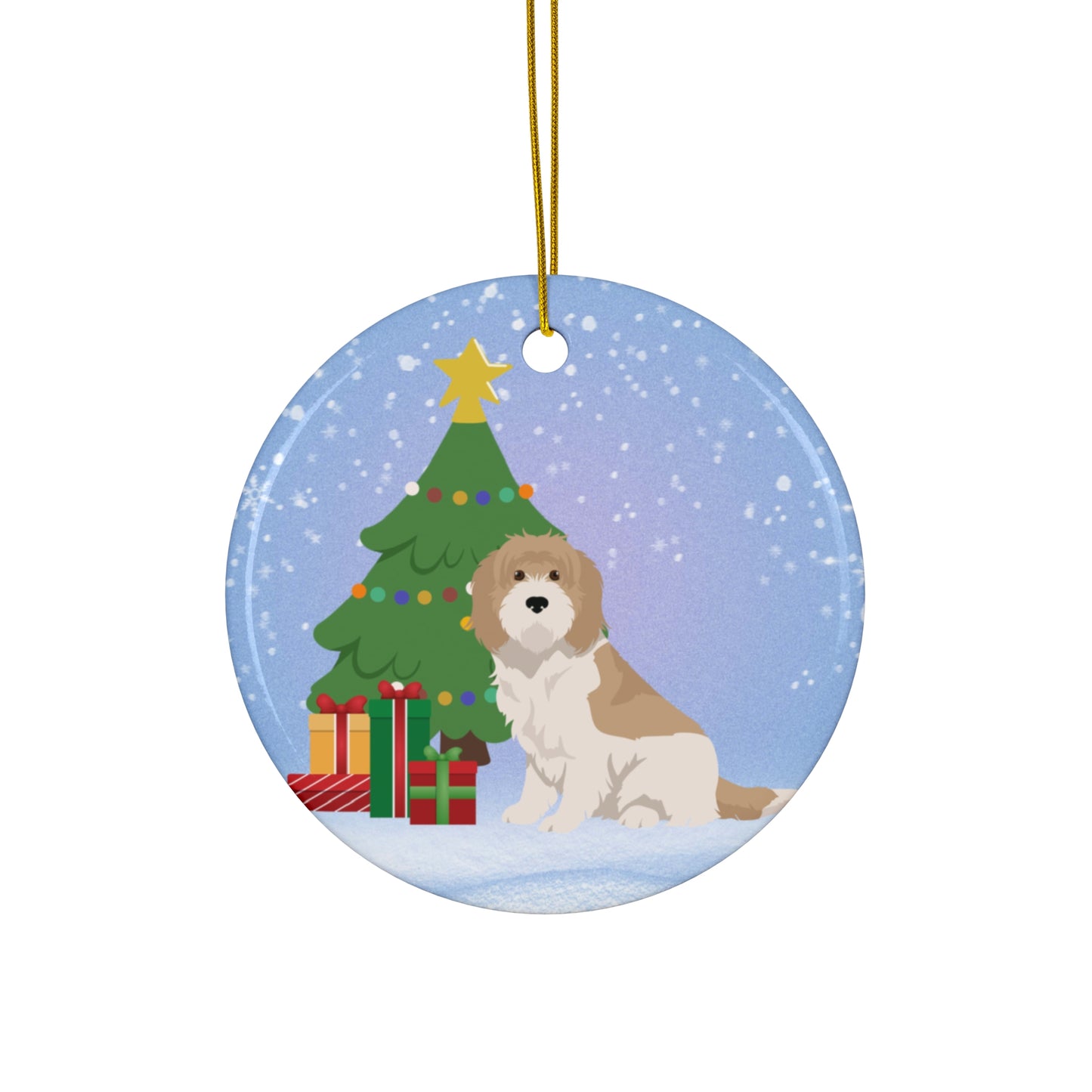 Grand Bassett Griffon Vendeen Dog Christmas Ceramic Ornament