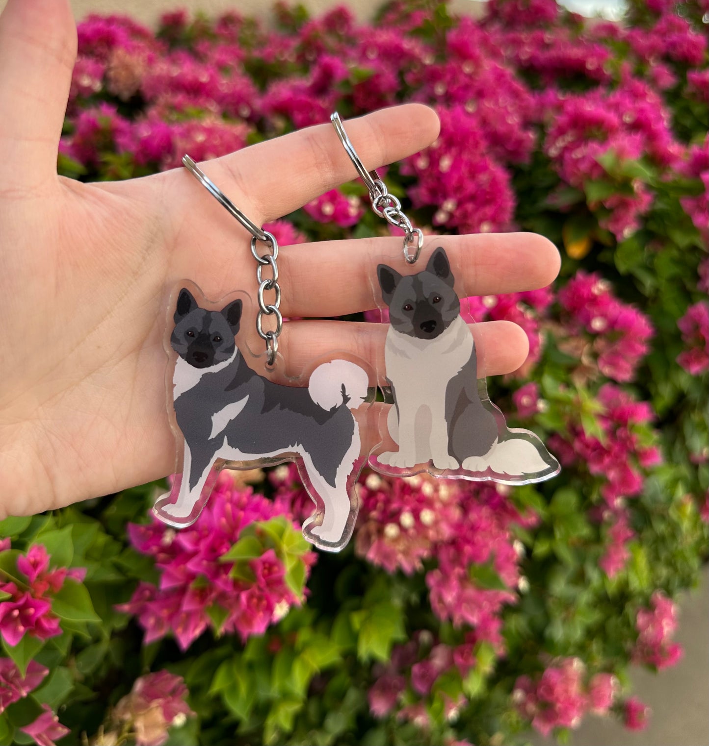 Norwegian Elkhound Dog 2.5in Acrylic Keychain