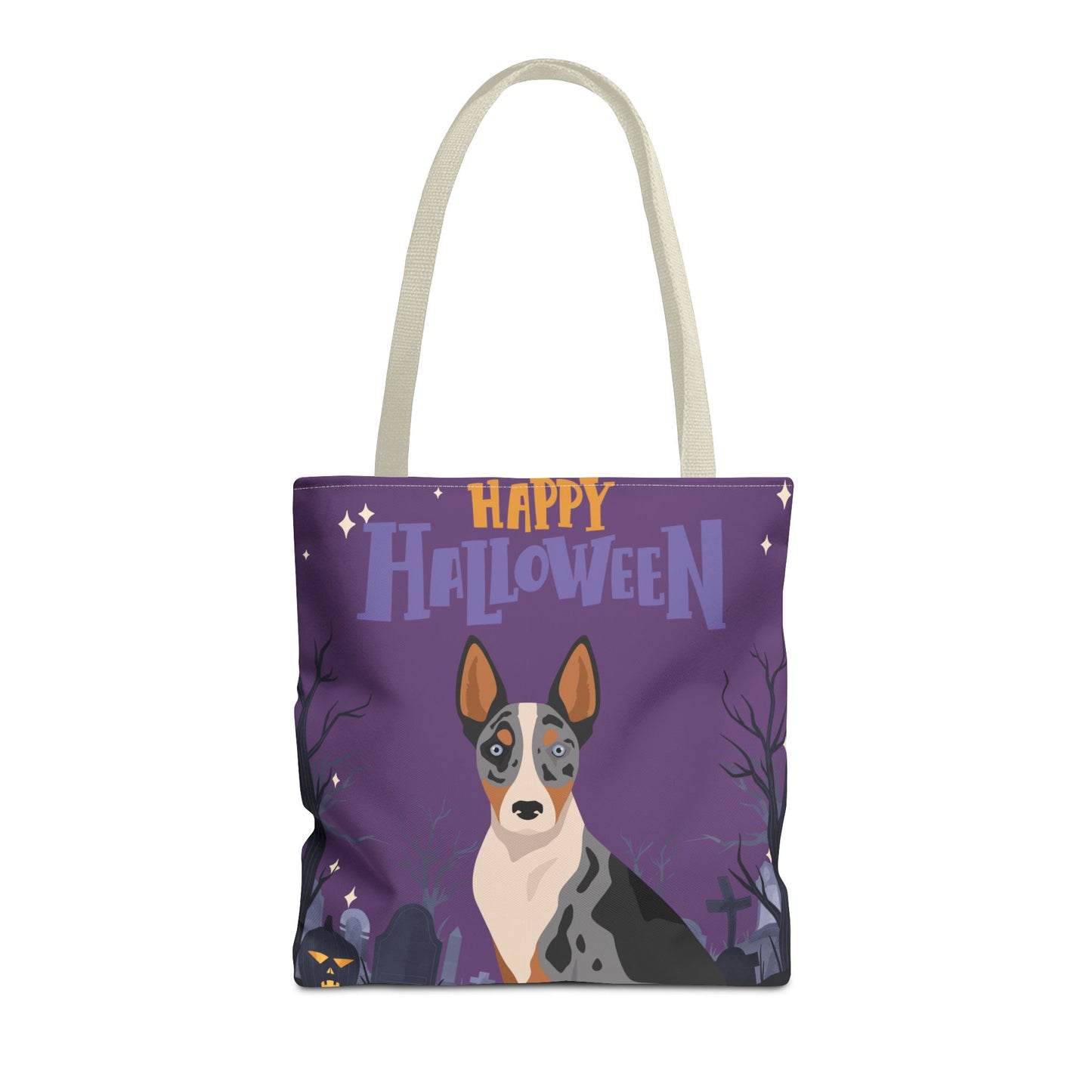 Australian Koolie Dog Happy Halloween Tote Bag 16x16