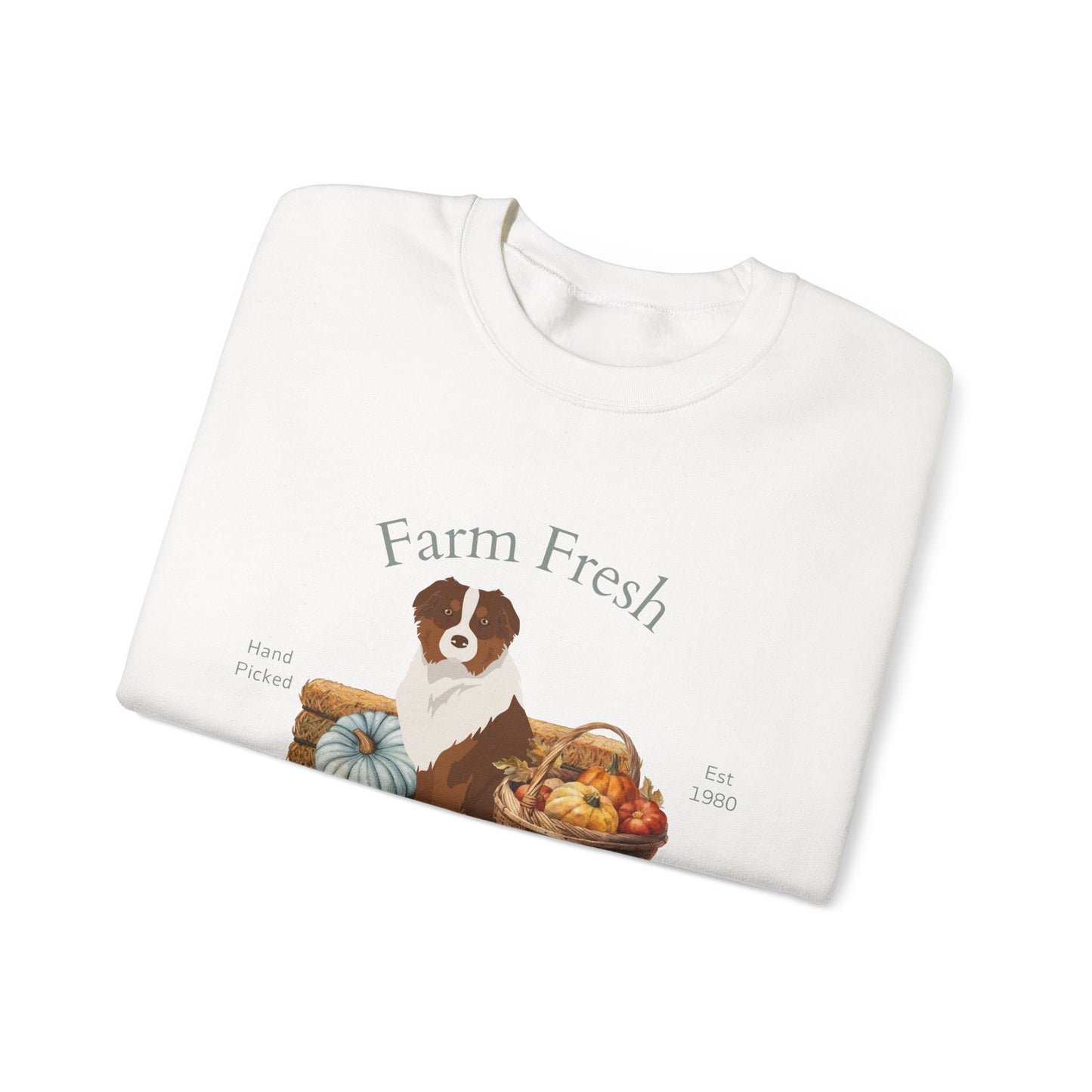 Australian Shepherd Dog Fall Farm Fresh Unisex Heavy Blend Crewneck Sweatshirt