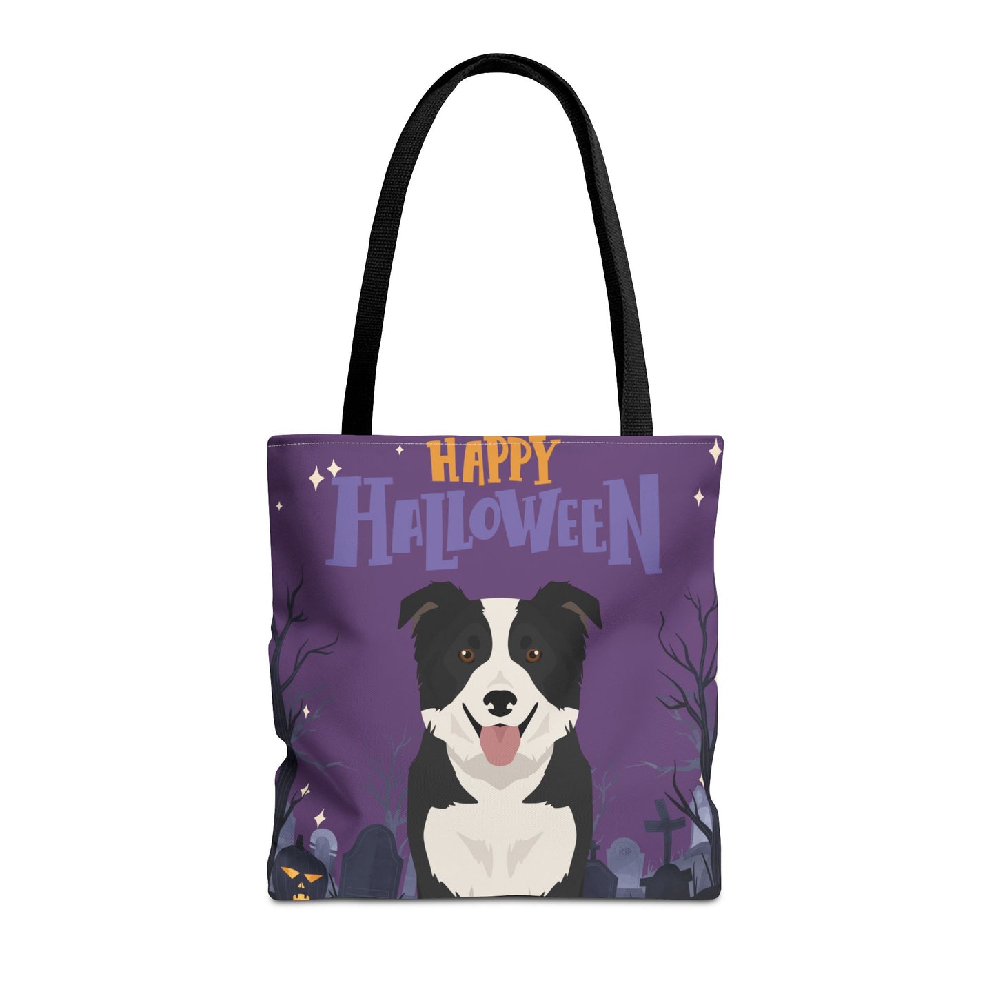 Border Collie Dog Happy Halloween Tote Bag 16x16