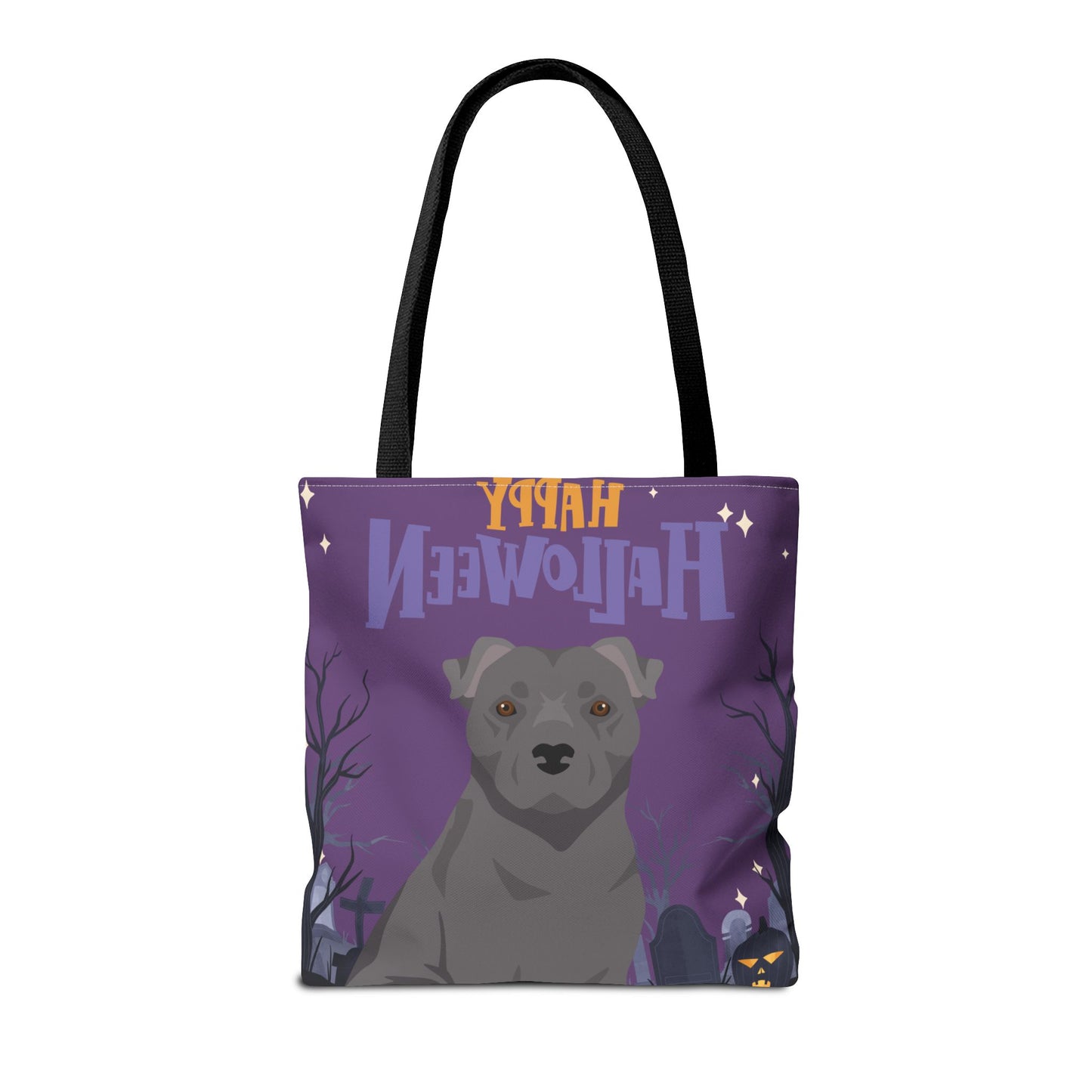 Staffordshire Bull Terrier Dog Happy Halloween Tote Bag 16x16