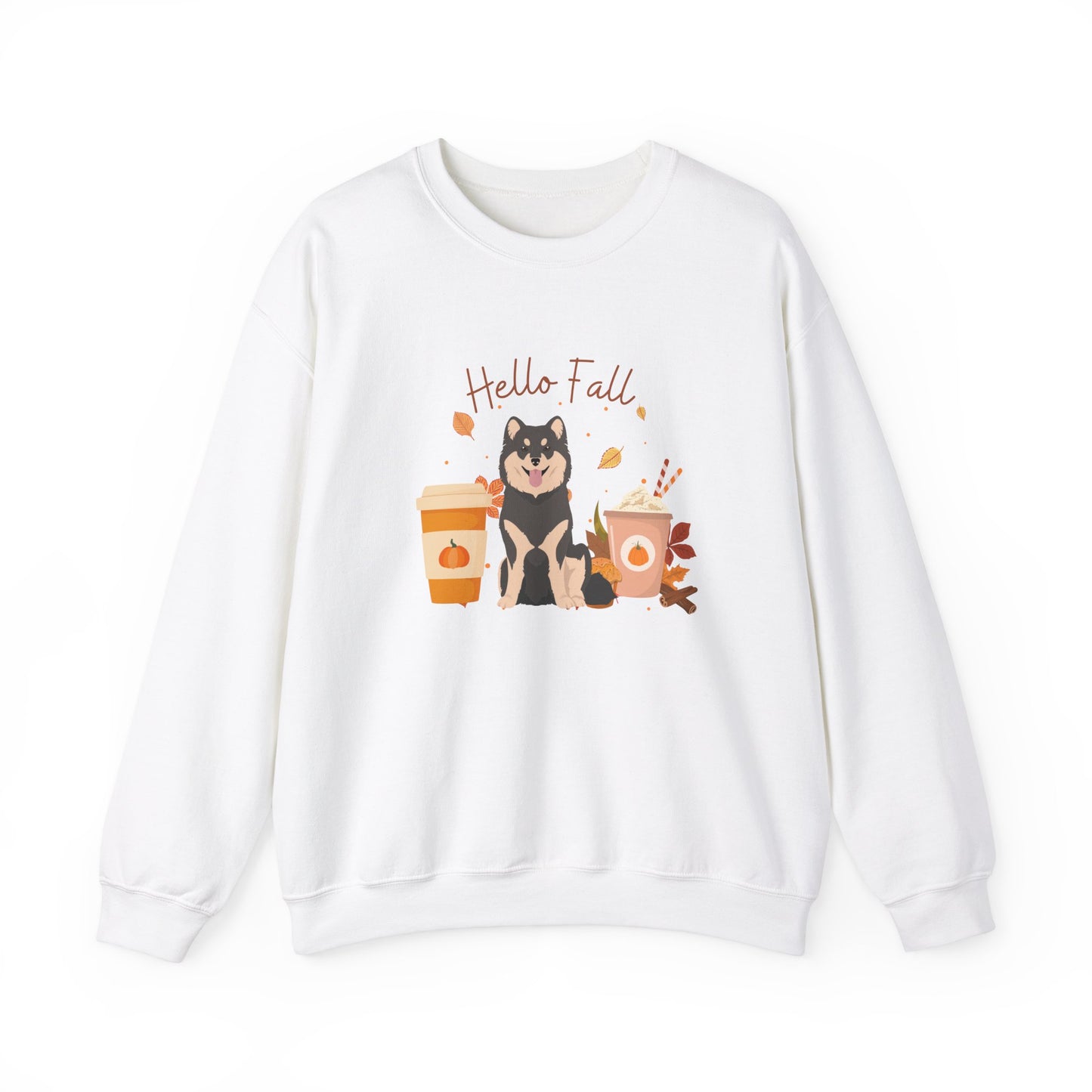 Finnish Lapphund Dog Fall Halloween Unisex Heavy Blend Crewneck Sweatshirt