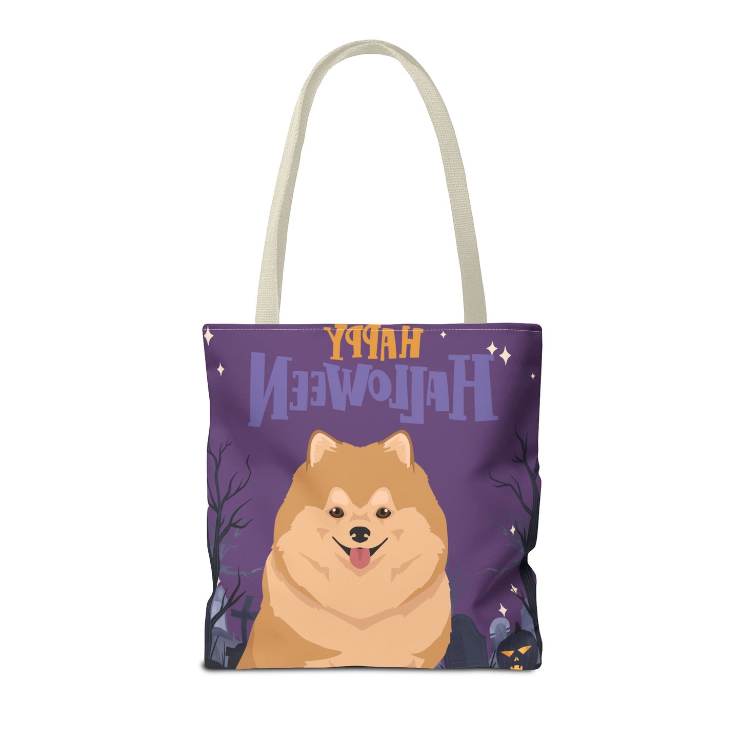 Pomeranian Dog Happy Halloween Tote Bag 16x16