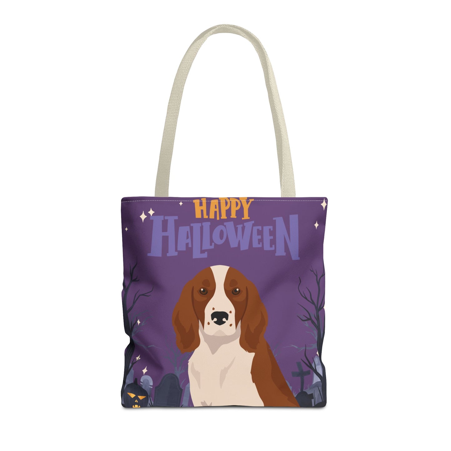 Welsh Springer Spaniel Dog Happy Halloween Tote Bag 16x16