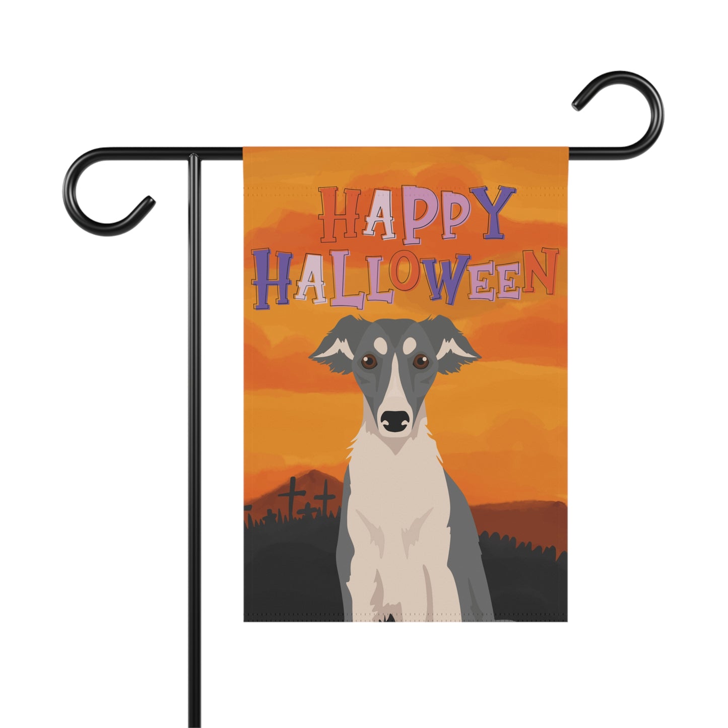 Silken Windhound Dog Halloween Garden Flag