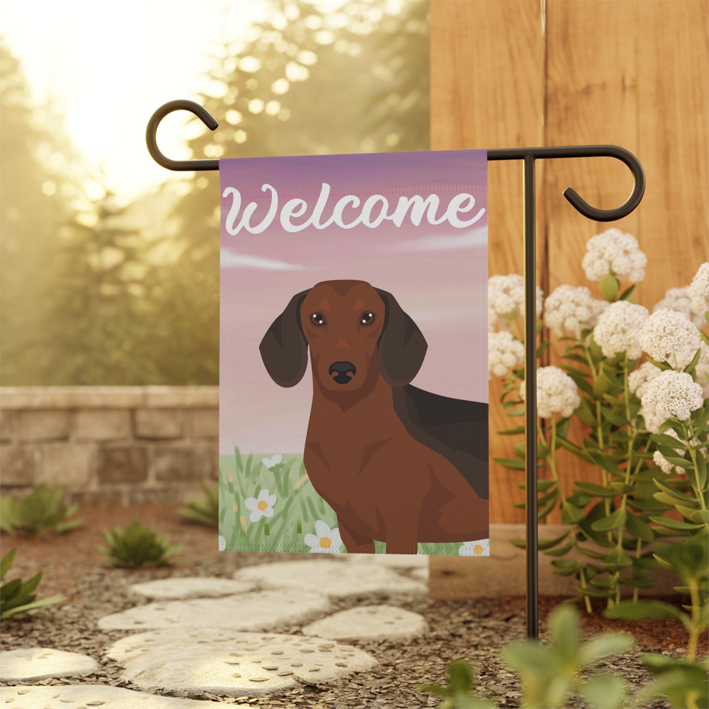 Dachshund Dog Welcome Garden Flag