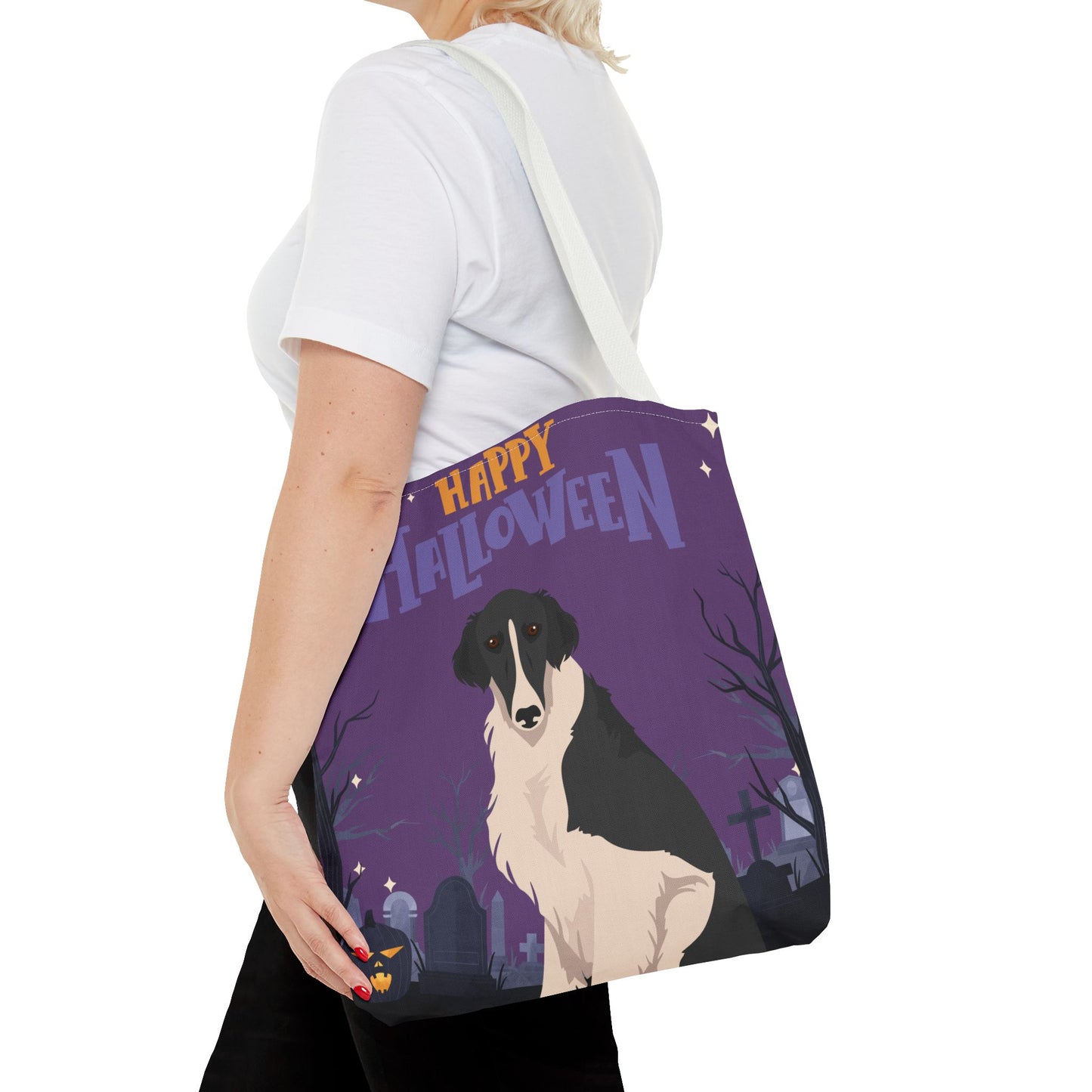 Borzoi Dog Happy Halloween Tote Bag 16x16