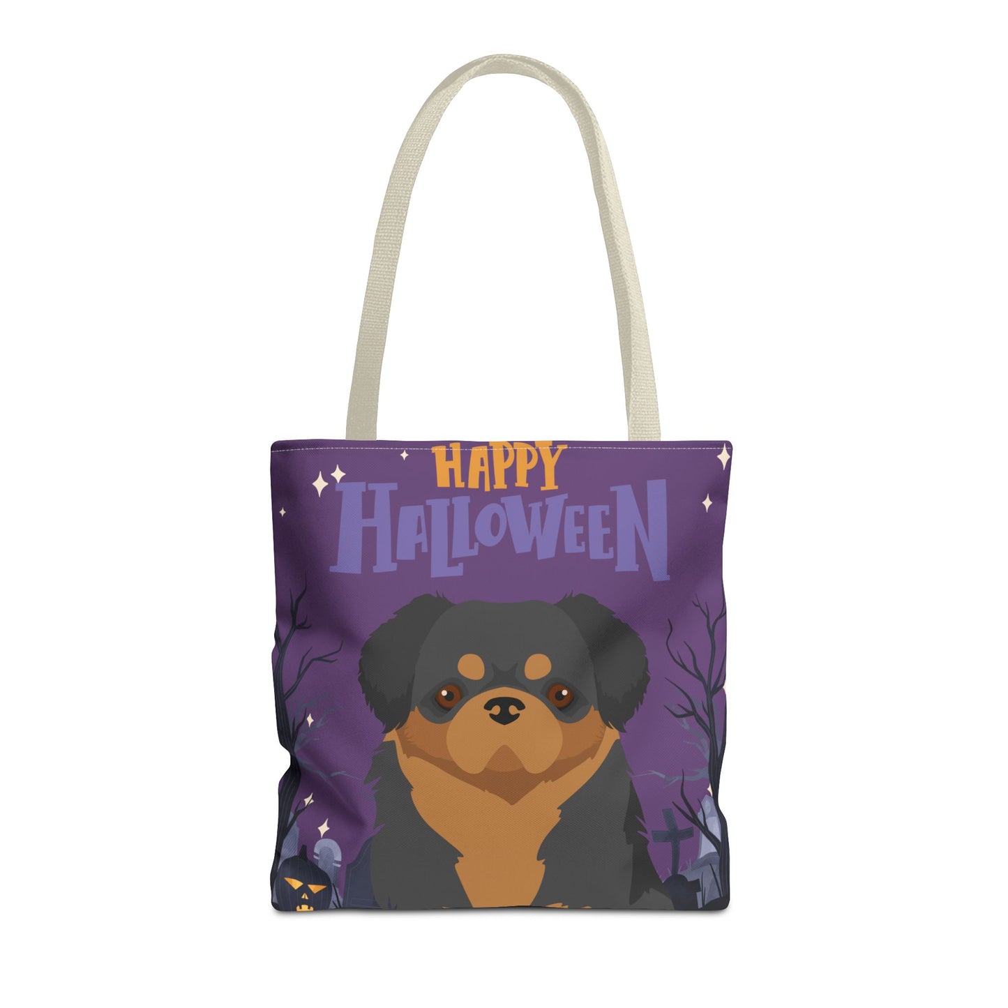 Tibetan Spaniel Dog Happy Halloween Tote Bag 16x16