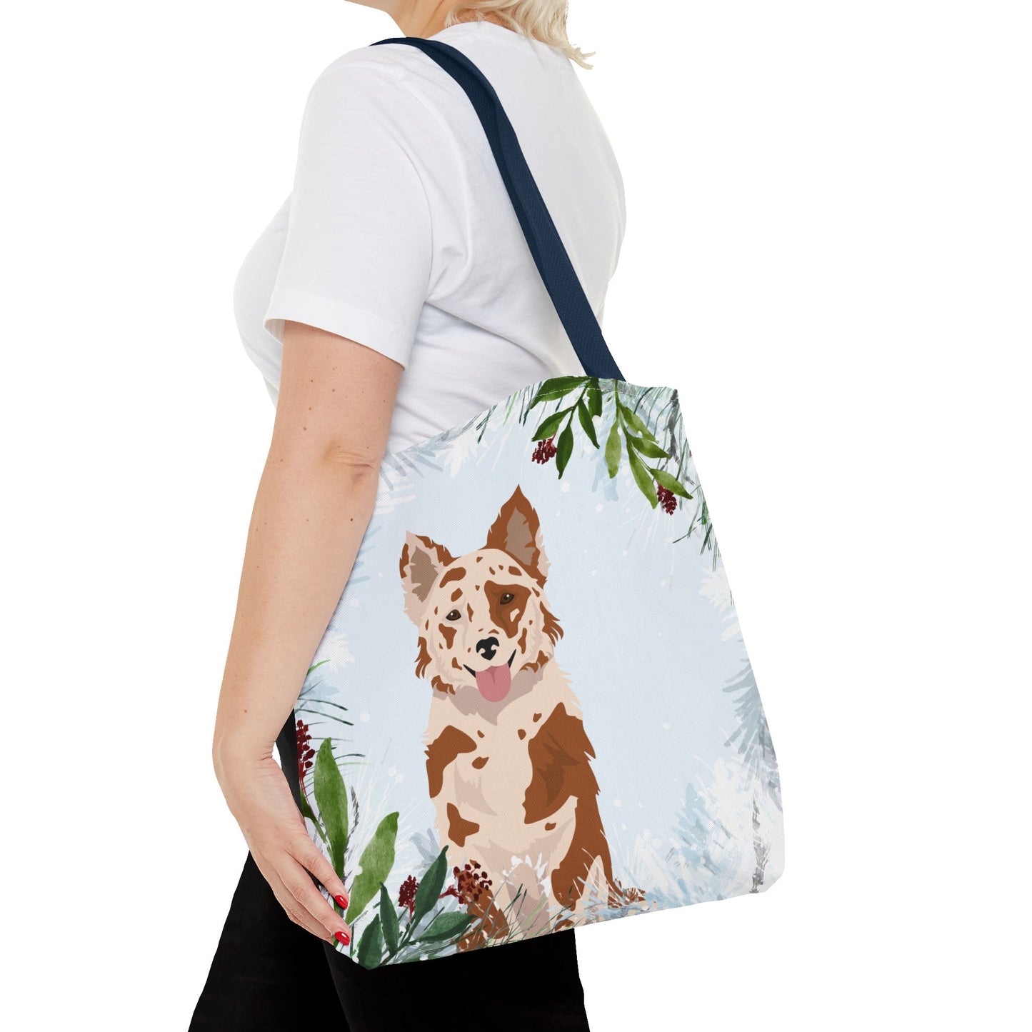 Mudi Dog Christmas Holiday Tote Bag 16x16